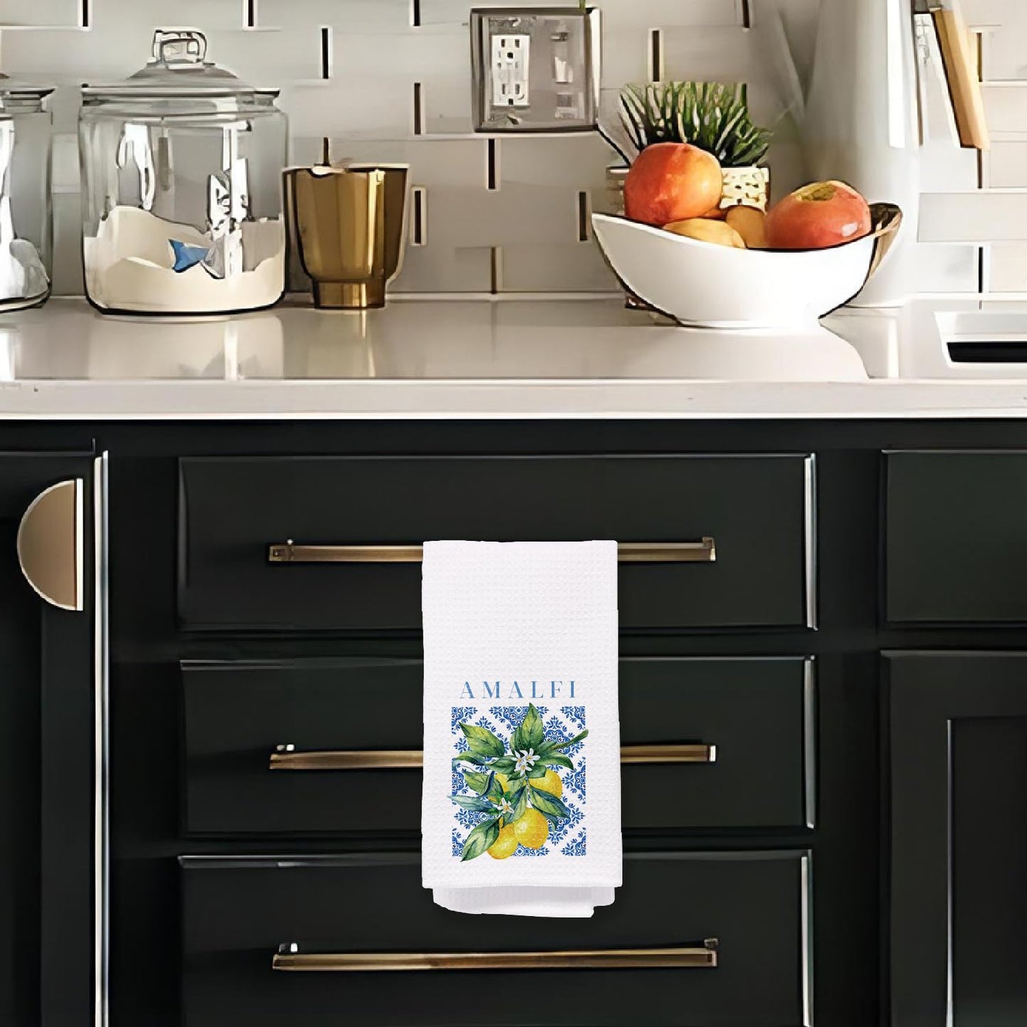 Bon Appetite Modern Kitchen Towels, Farmhouse French Dish Tea Towels for Kitchen, Gifts for Cooking Lovers Decorative Hand Towels, 16x24 Inch WN420