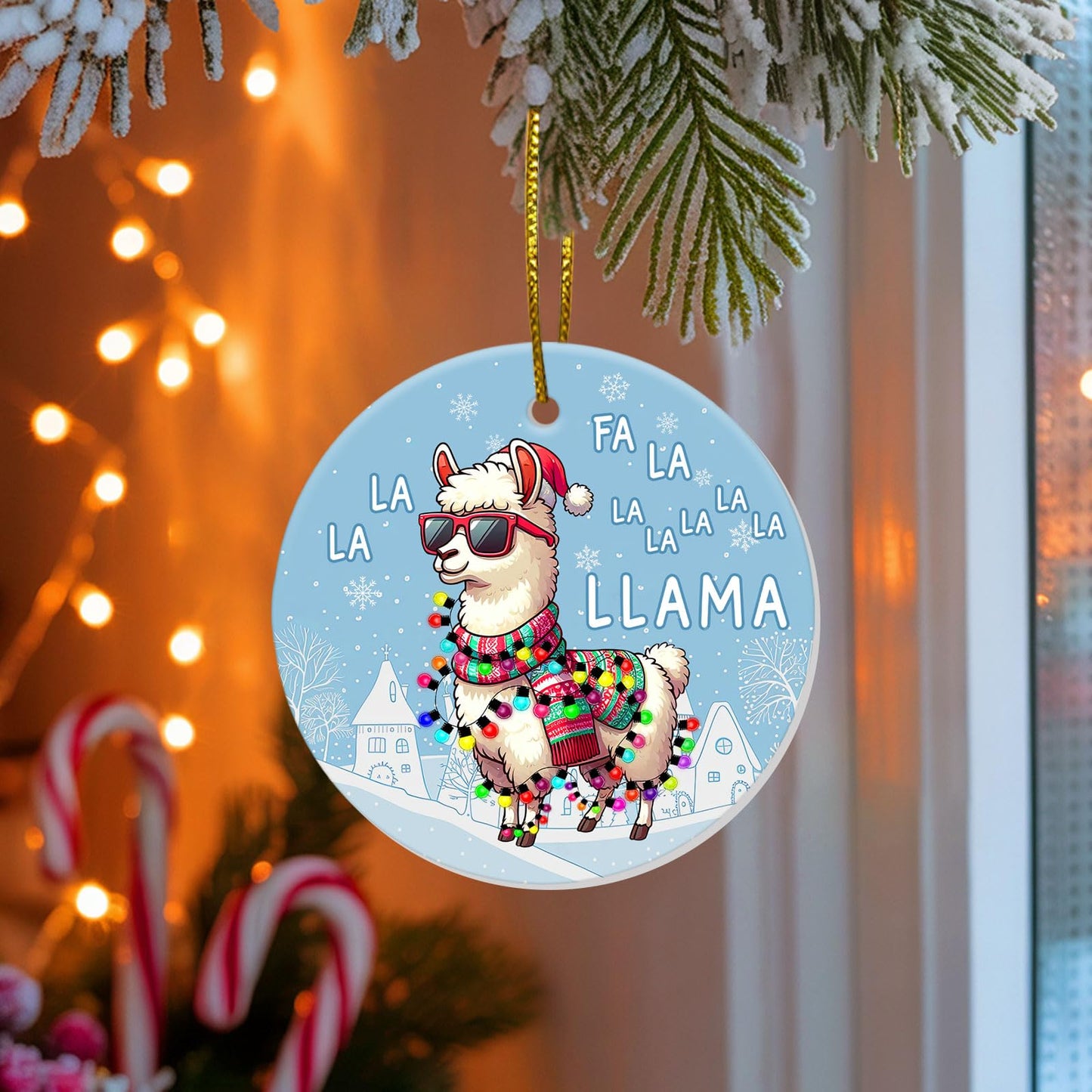 Stained Glass Snowy Owl Ornament – Artistic Ceramic Christmas Decoration for Bird Lovers, Holiday Keepsake Gift 2025 WN420