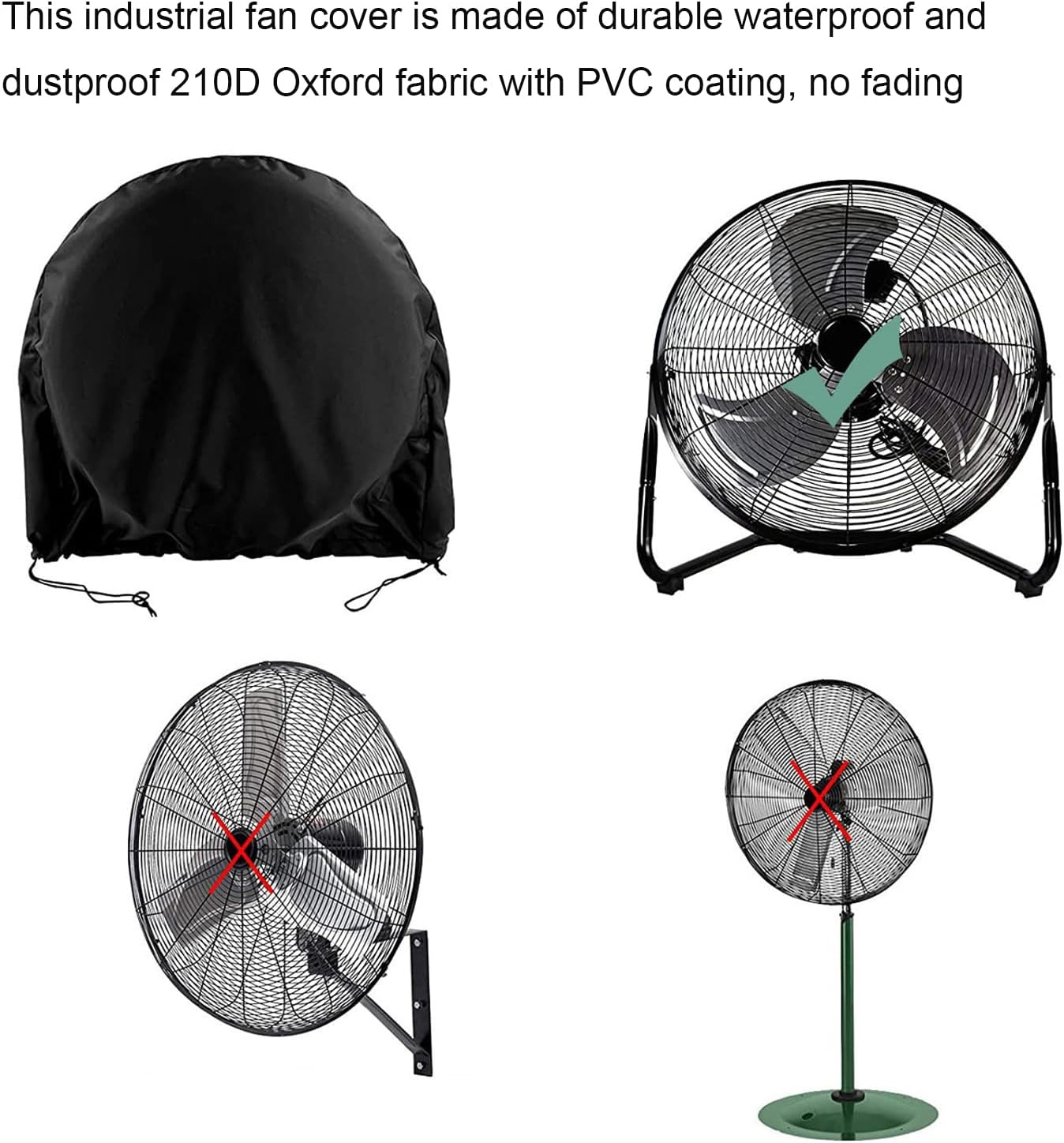 Industrial Floor Fan Cover, Waterproof & Dustproof Fan Cover Fit For Most 18" 20" High Velocity Electric Industrial Shop and Home Floor Fan BST326H