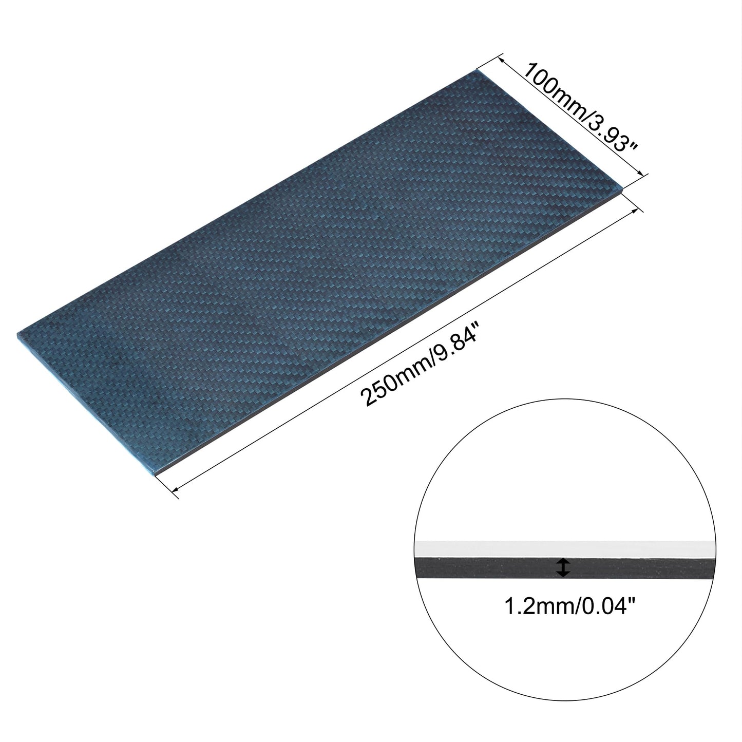 uxcell Carbon Fiber Plate Panel Sheets 250mm x 200mm x 0.5mm Laminate Plate Carbon Fiber Board (Plain Glossy) WN420