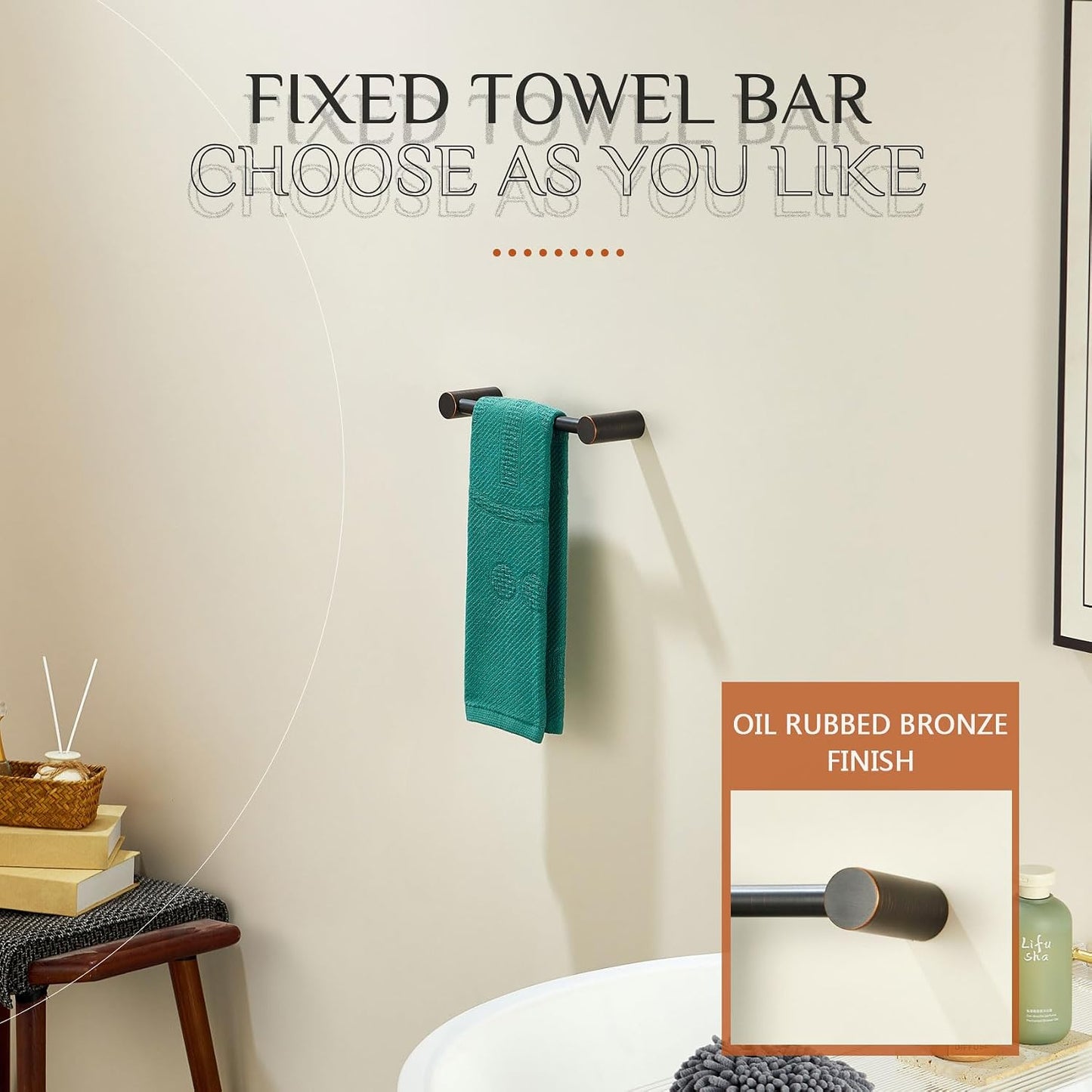 KOKOSIRI Bathroom Hand Towel Rings 9-Inch Hand Towel Holder Wall Mounted Bathroom Hardware Accessories Oil Rubbed Bronze Stainless Steel, B4007ORB-L9 BST202