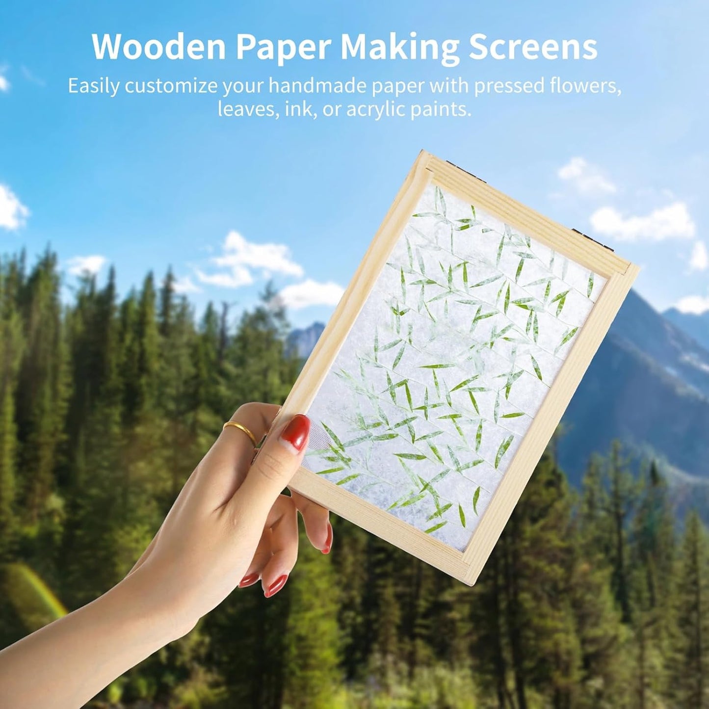 Homaisson 10 Pcs Paper Making Frame Kit - 5''x7'' Paper Making Screens N27