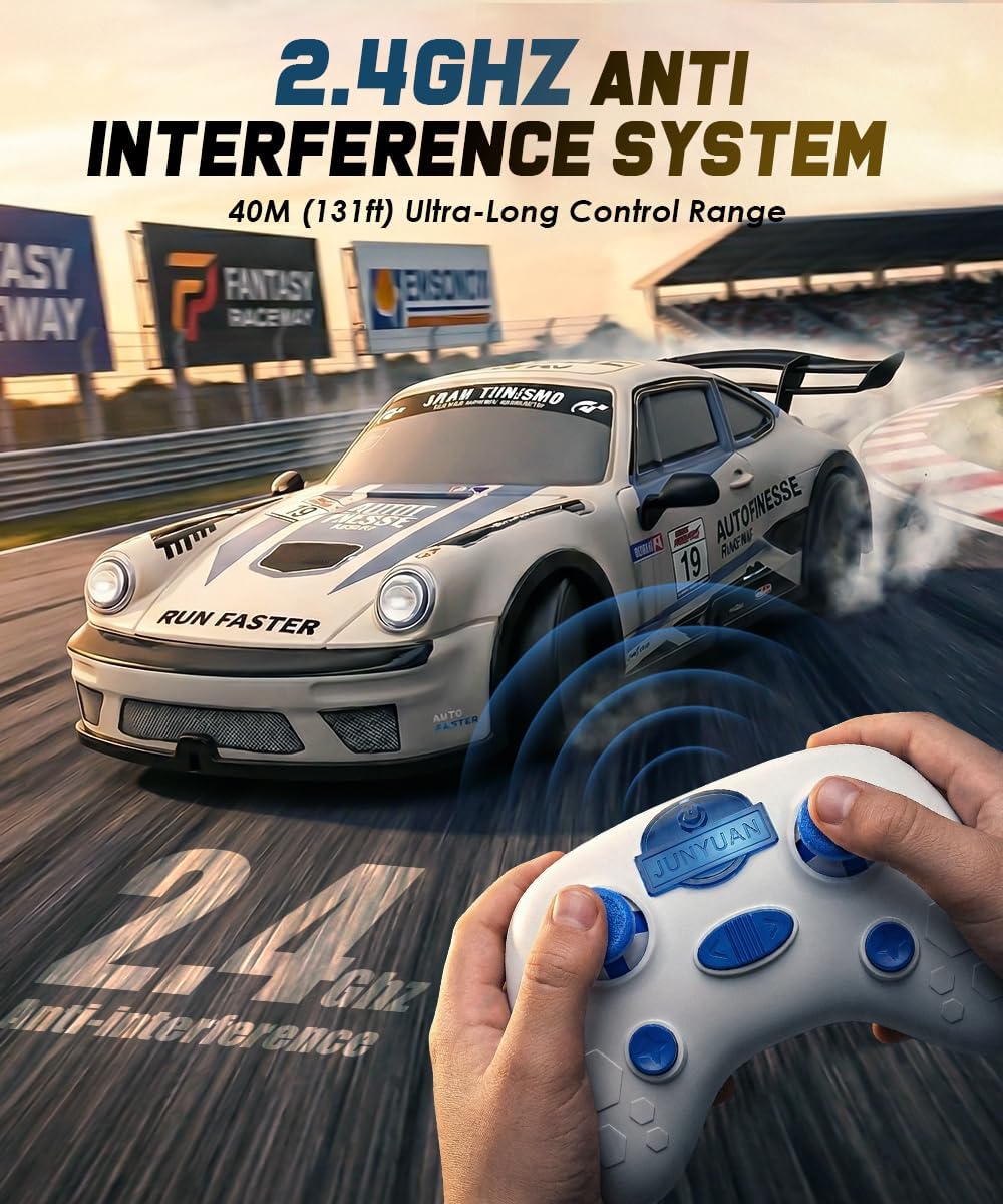 Remote Control Car - 2.4GHz RC Car Toys for Kids Lights Up High Speed Race Car Toys for Boys and Girls Gifts 3+ Years Old WN420