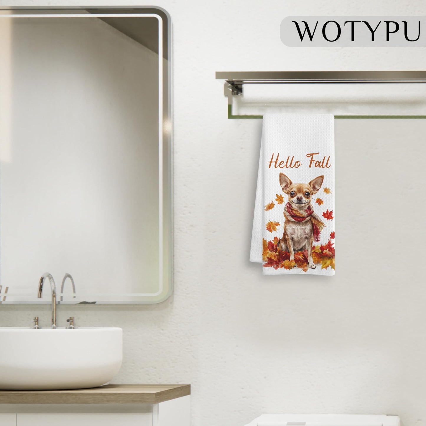 Funny Chihuahua Gifts Hand Towels for Bathroom, Chihuahua Gifts for Women Men Decorative Hand Towels for Kids Guest Bathroom Washroom Power Room Vanity Half Bath, 16X24 Inch BST326L