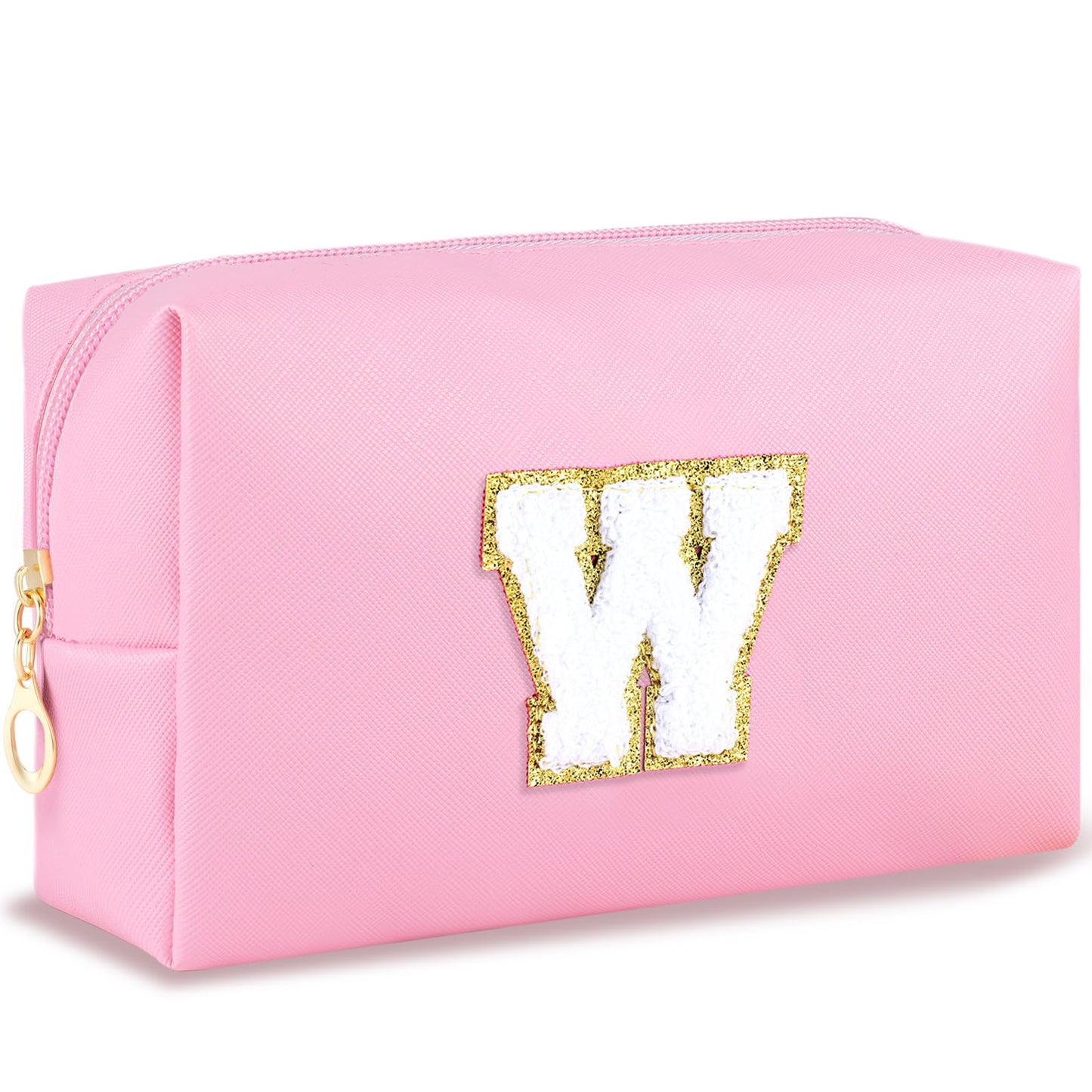 URSKYTOUS Gifts for Girls Initial Makeup Bag Personalized Cosmetic Bag with Zipper Cute Travel Toiletry Bag Waterproof PU Preppy Makeup Pouch Birthday Gift for Teen Girls Women(Blue P) BST326L