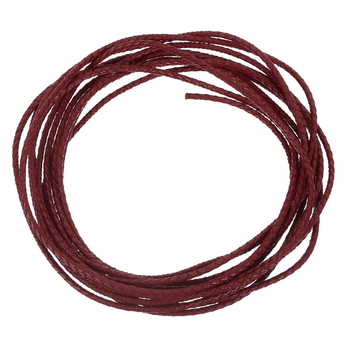 uxcell Leather Cord, 2.2 Yards 4mm Dia Braided String Strip for Purse Handbag Shoelace DIY Crafts Bracelet Making, Yellow BST326L