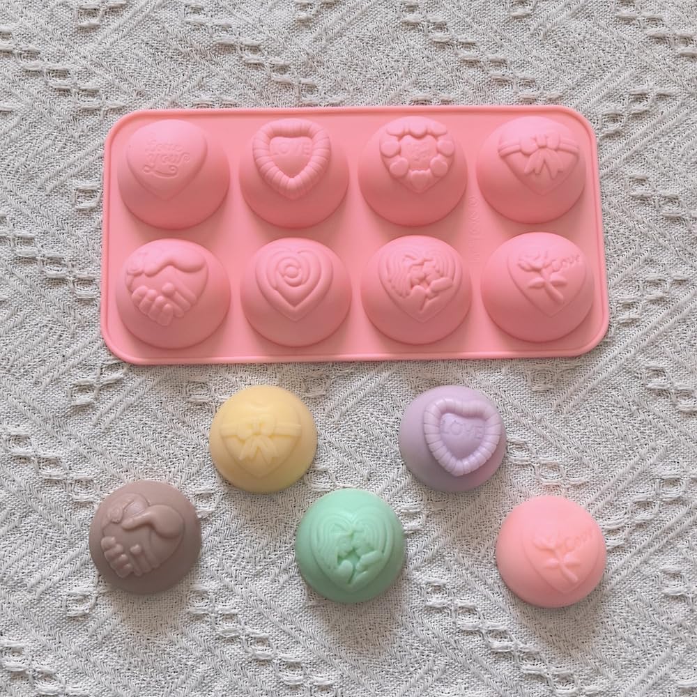 2 Pack Love Heart Silicone Chocolate Bomb Mold DIY Non-stick Silicone Handmade Mold for Valentine Chocolates, Cake, Hard Candy, Baking, Gummy, Ice Cube Trays cake BST202