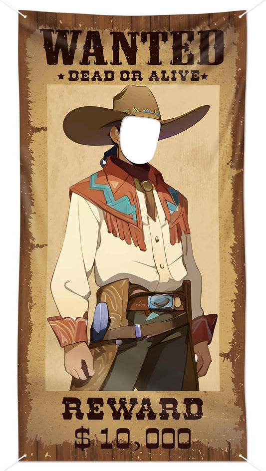 Western Party Decorations, Wanted Poster Backdrop Western Photo Booth Props Cowboy Photo Prop Backgroud for Cowboy Cowgirl Birthday My First Rodeo Party Photoshoot for Adult BST326L