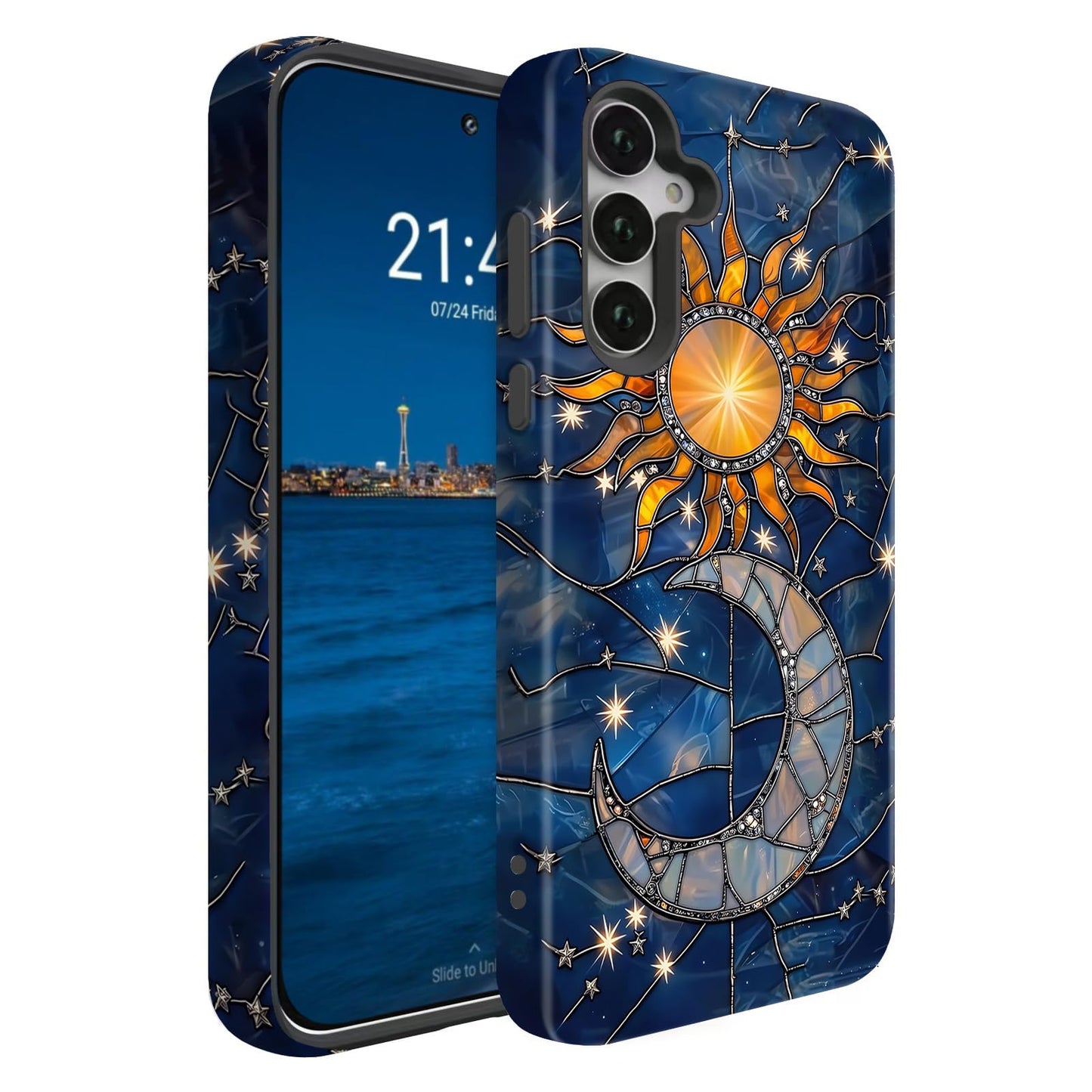 Compatible for Samsung Galaxy A15 5G Case, Dual Layer Heavy Duty 2 in 1 Shockproof Protective Phone Case,Burnt Wood American Flag WN420