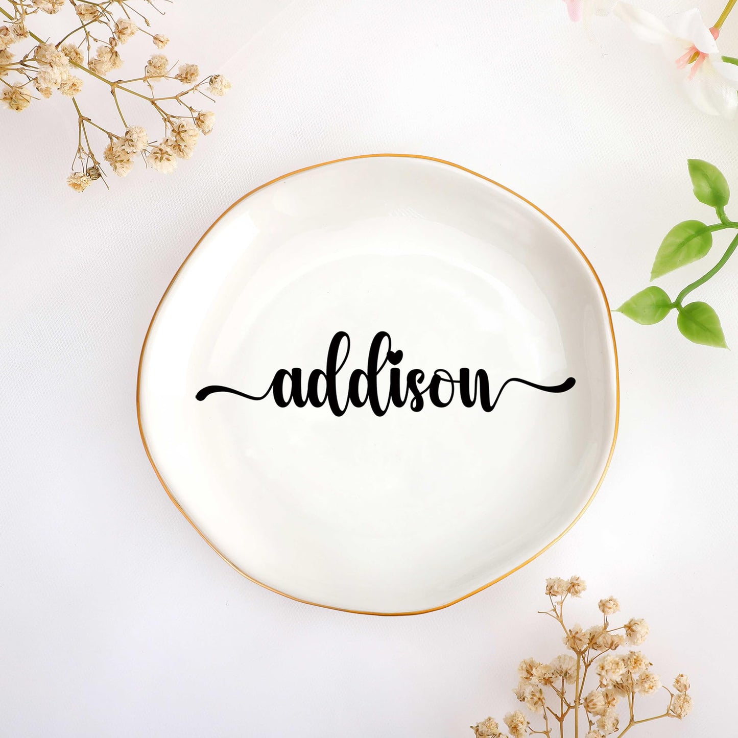 JoycuFF Initial B Ceramic Jewelry Tray, Bridesmaid Bride Gifts, Mothers Day Christmas Anniversary Engagement Birthday Gifts for Women Couples, Trinket Dish for Rings Earrings Necklaces Bracelets Keys BST202