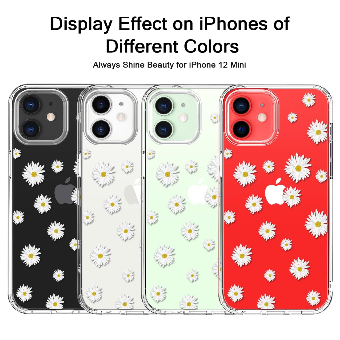 bicol for iPhone 12 Pro Max Case with Screen Protector and Camera Lens Protector - Fashionable Flower Floral Designs for Women Girls - Shockproof Acrylic Clear Phone Cover 6.7" - Blooming Flowers WN420