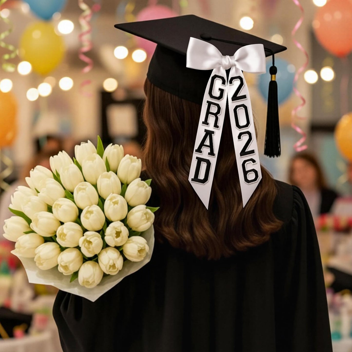 Thiccywoov 6 Pcs Class of 2026 Graduation Bow Graduation Cap Decorations Grad 2026 for Class of 2026 Grad Party Decorations (Pink) BST326L