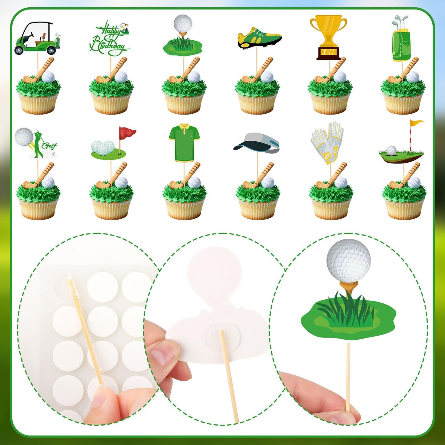 48 Pack Casino Cupcake Toppers Glitter Poker Chips Dices Mini Slot Machine Cupcake Picks for Las Vegas Casino Night Theme Birthday Party Baby Shower Decoration Supplies BST220