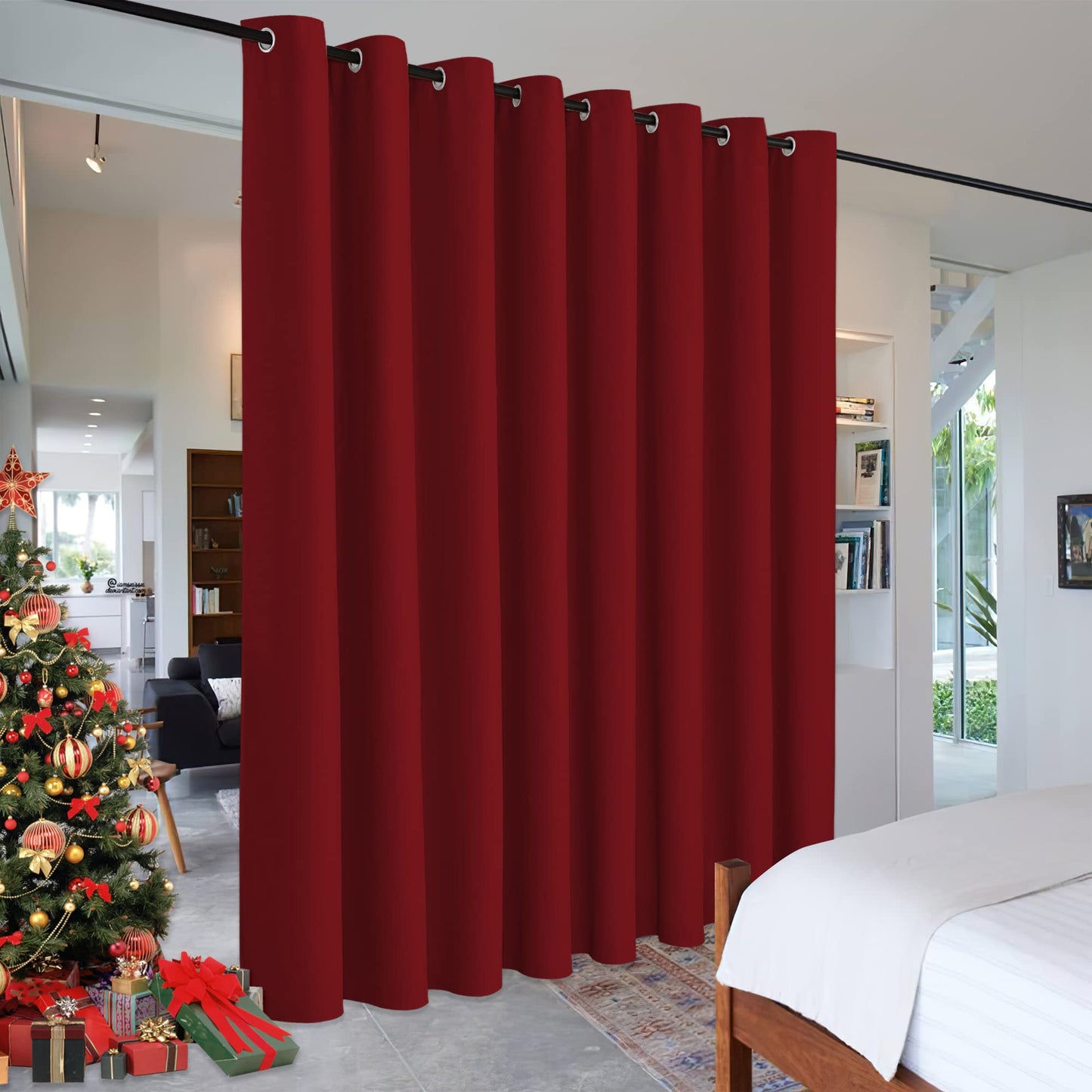 RYB HOME Room Divider Curtains Thermal Insulated Noise Reduce Privacy Window Curtains for Kids Bedroom Nursery Laundry Room Partitions, Wide 150 inches x Long 96 inches, Teal, 1 Panel BST220