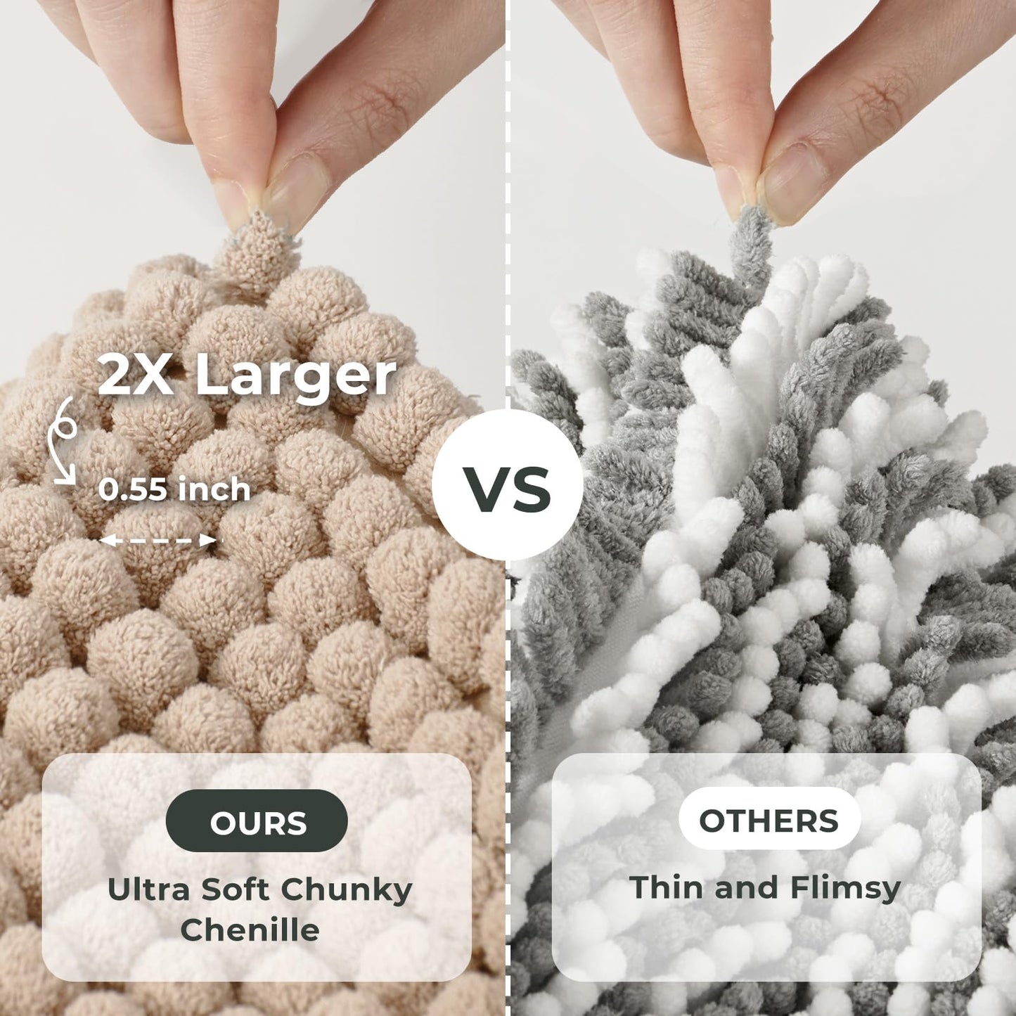 FRESHMINT Thick Chunky Chenille Bathroom Rug, Black, 20"x32" | Non-Slip Backing, Water Absorbent Surface, Machine Washable Care, Cushioned Comfort, Bathroom Floor Use BST220
