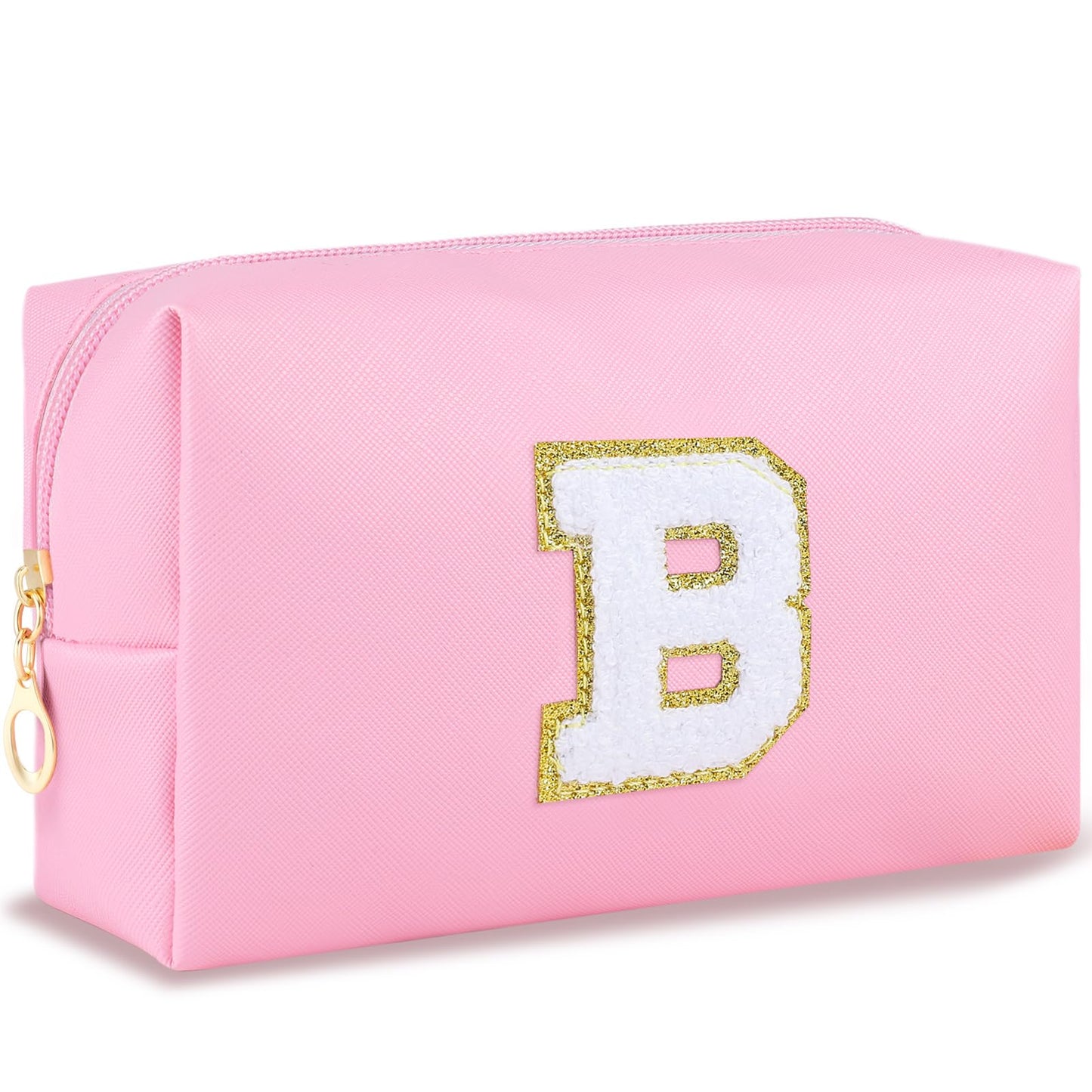 URSKYTOUS Gifts for Girls Initial Makeup Bag Personalized Cosmetic Bag with Zipper Cute Travel Toiletry Bag Waterproof PU Preppy Makeup Pouch Birthday Gift for Teen Girls Women(Blue P) BST326L