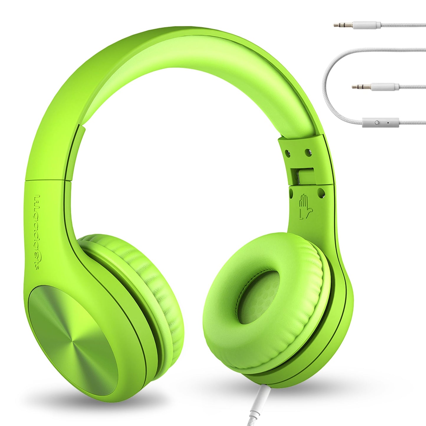 LilGadgets Connect+ Pro Wired Kids Headphones for School with Microphone, Volume Limiting Over-Ear Headset with Cord, SharePort Technology & SoftTouch Padding, Blue
