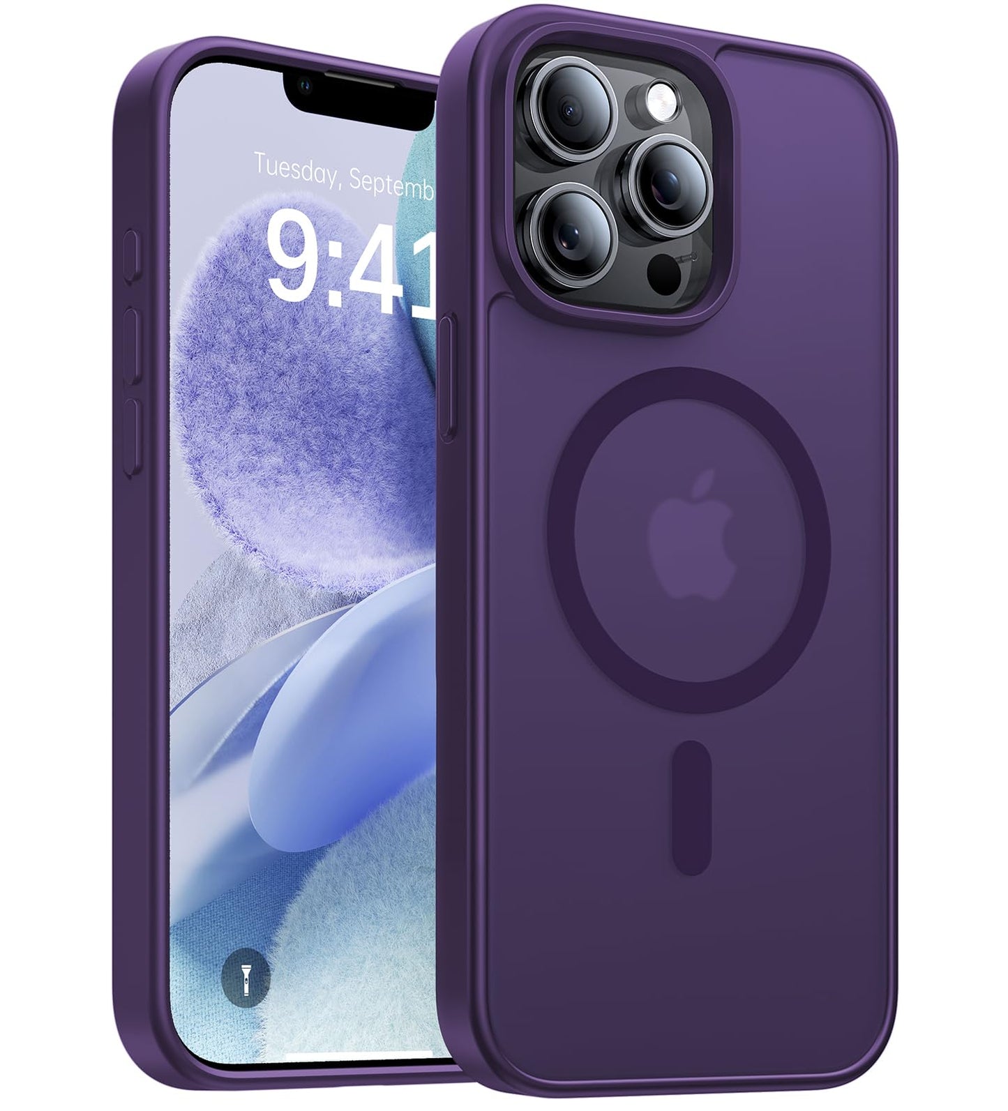 Magnetic for iPhone 17 Pro Max Case,[Anti-Slip][Compatible with MagSafe][Military Grade Drop Protection] Shockproof Protective Translucent Phone Case for iPhone 17 Pro Max Case,Wine Red WN420