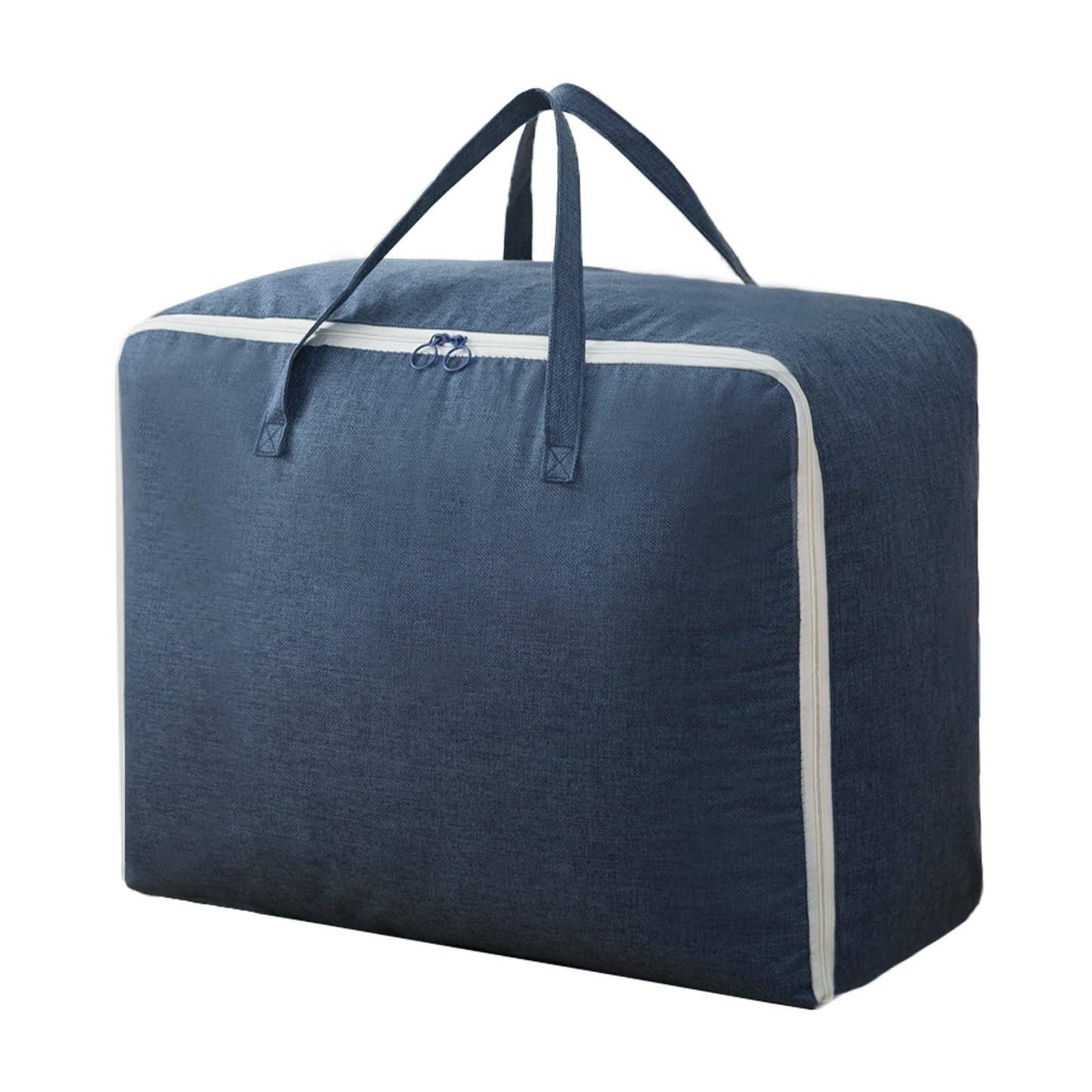 Surblue Clothes Storage Bag Organizer with Durable Handles Thick Fabric Large Capacity for Blanket Comforter Clothing Bedding (Navy, M) BST326H