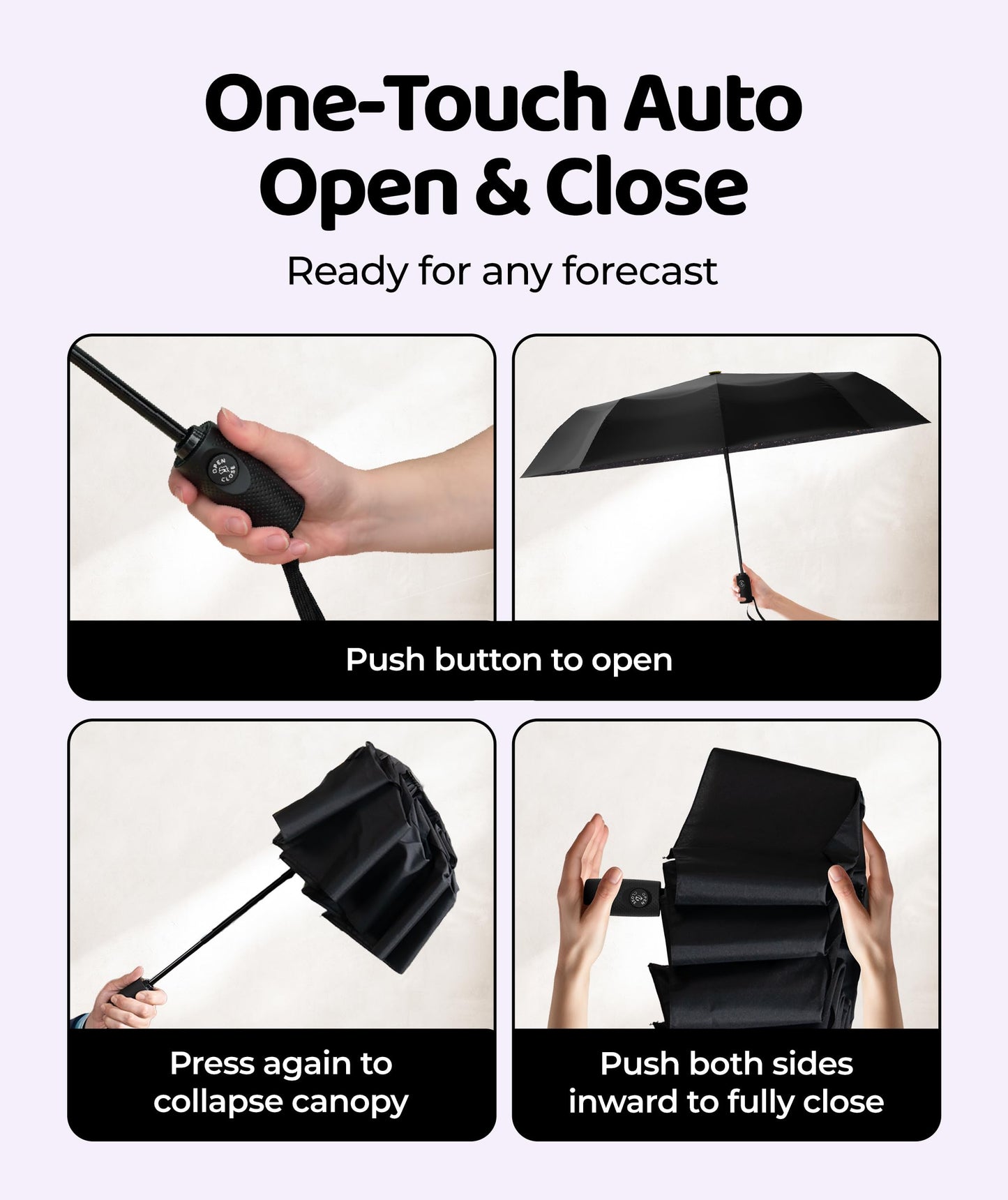 Repel Windproof Travel Umbrella - Compact & Withstands Winds up to 100MPH , Strongest Premium Auto Folding Umbrella for Rain and Sun - Durable, Light & Portable for Women & Men , Fits Backpack & Cars