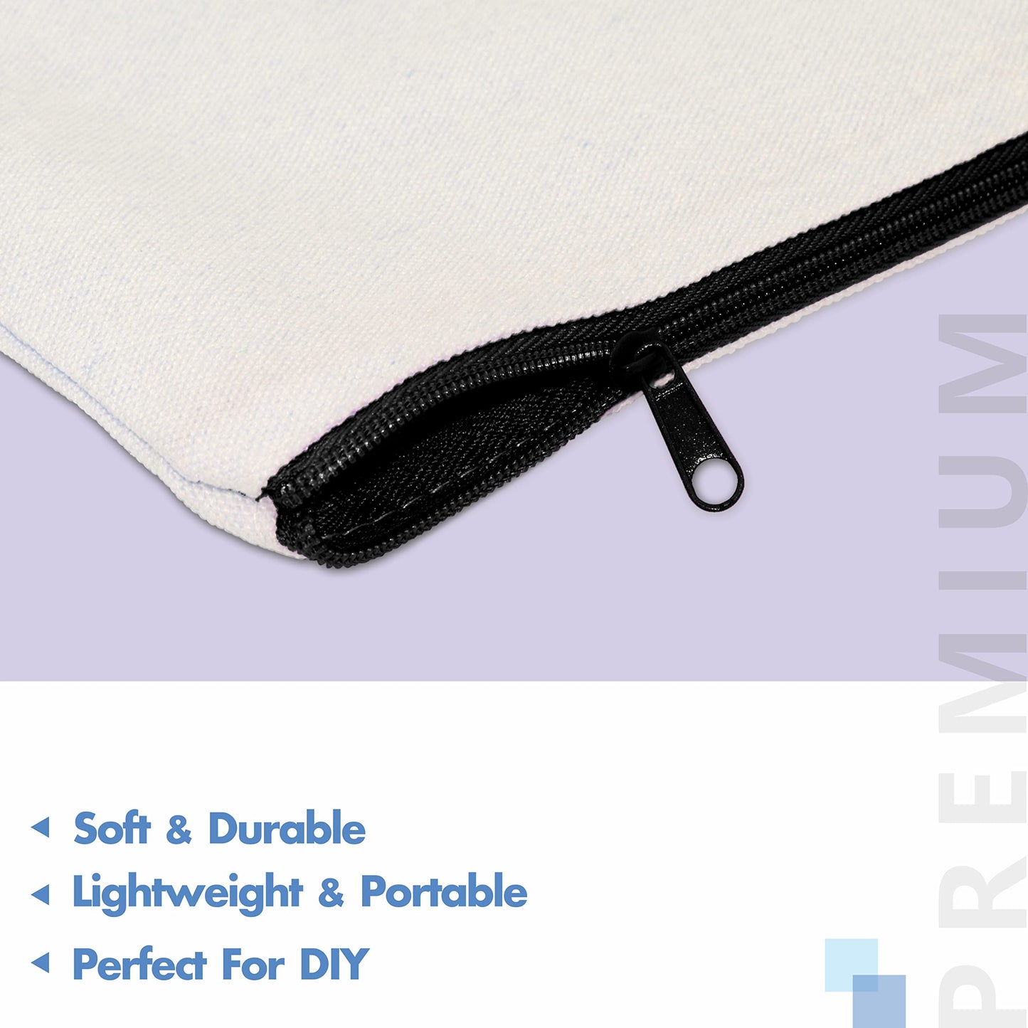 8 Pack Canvas Colorful Zipper Bags, DIY Craft Bags Travel Canvas Makeup Pouches for Cosmetic Toiletry Stationery Storage (Beige, 8.3” x 4.7”) BST220