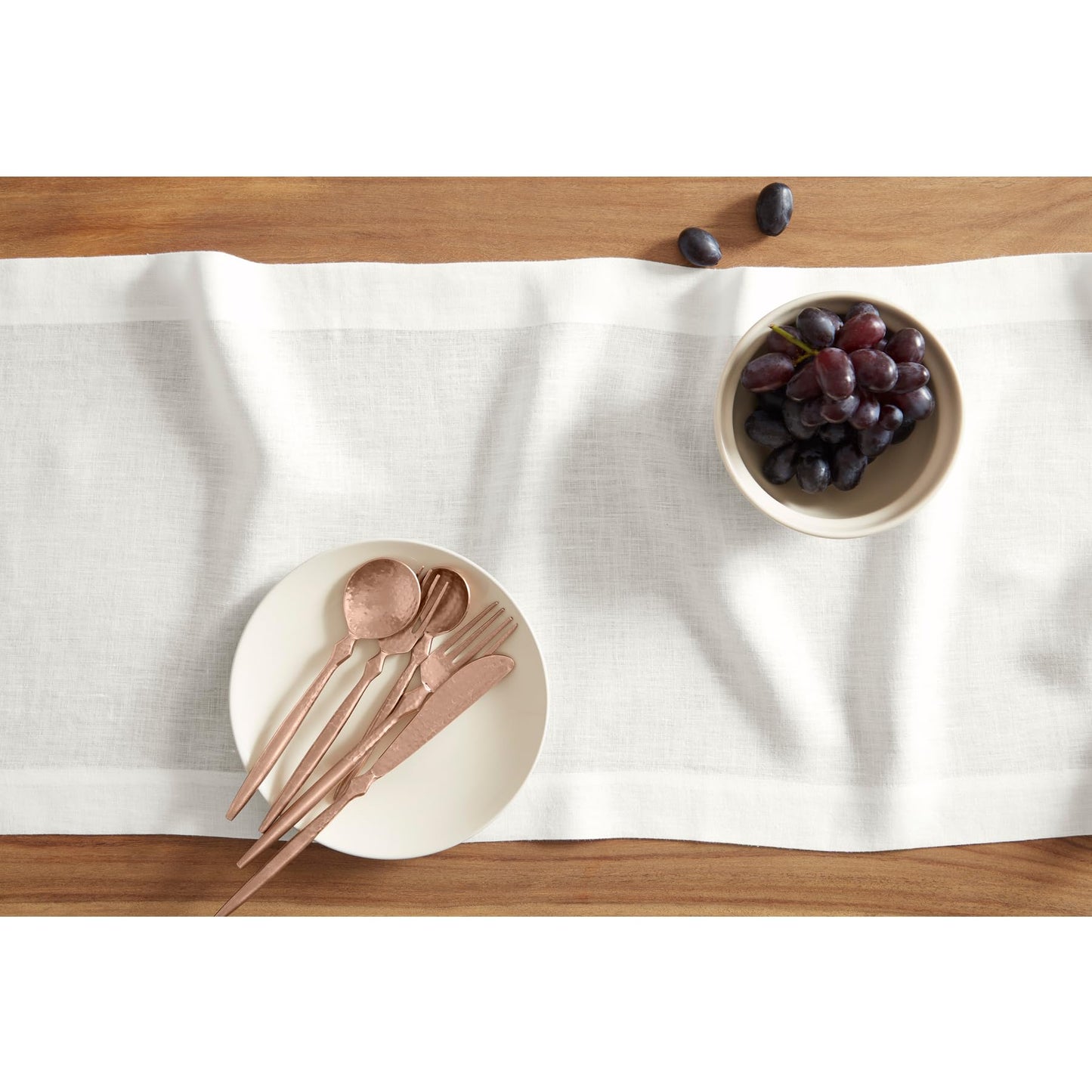 Solino Home 100% Pure Linen Dining Table Runner Cordovan, Sonoma 14 x 48 in | Table Runners for coffee tables, entryway tables and layered dresser styling | prewashed, relaxed drape | OEKO-TEX Certified BST326SOLH
