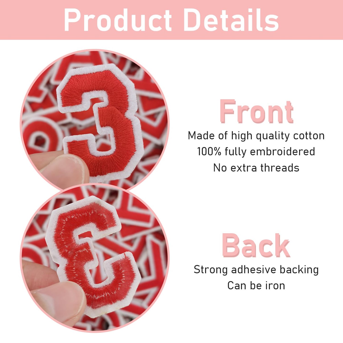 72Pcs Iron on Number and Letter Patches, Numbers 0-9, Letters A-Z Embroidered Applique Patches for Clothes, Skirts, Hats, Socks - Black BST220
