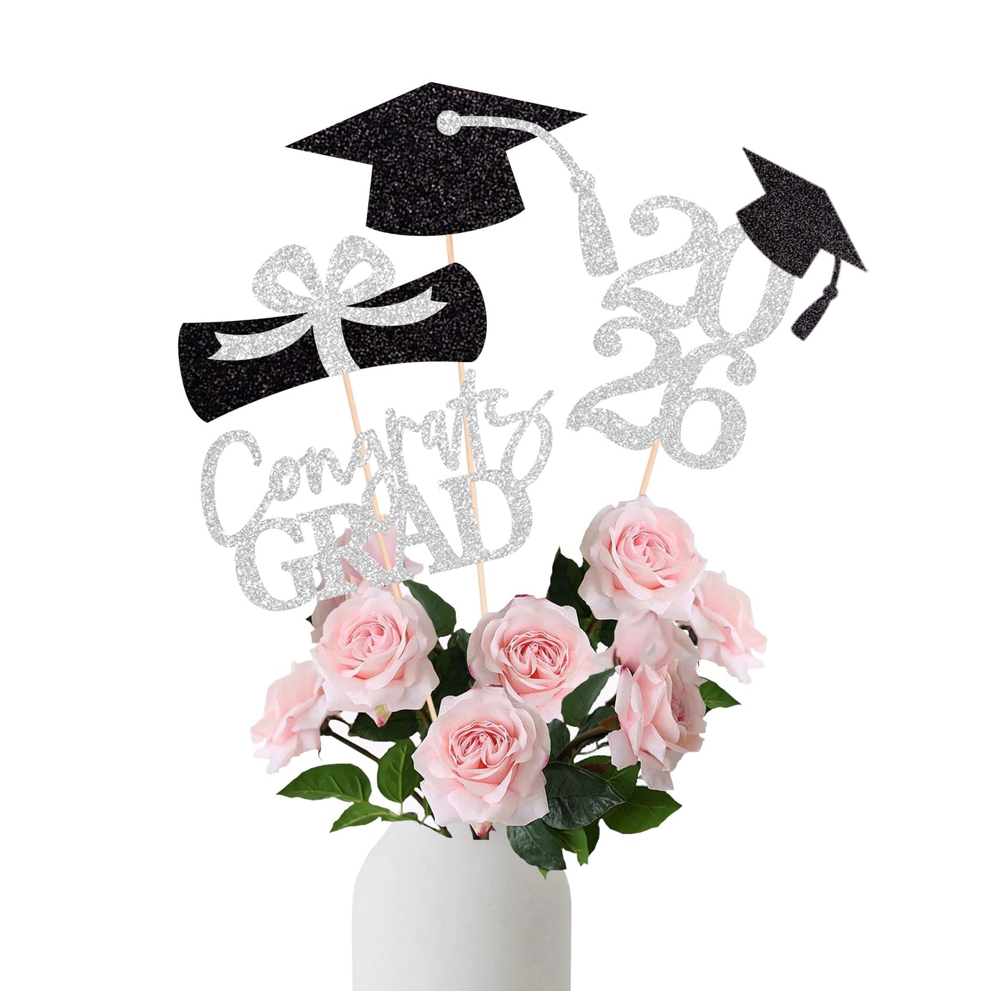 Graduation Centerpieces Class of 2026, 16 PCS Red Blue Double-Sided Table Toppers, Congrats Grad Party Decorations Supplies (Set of 4 Designs) WN420