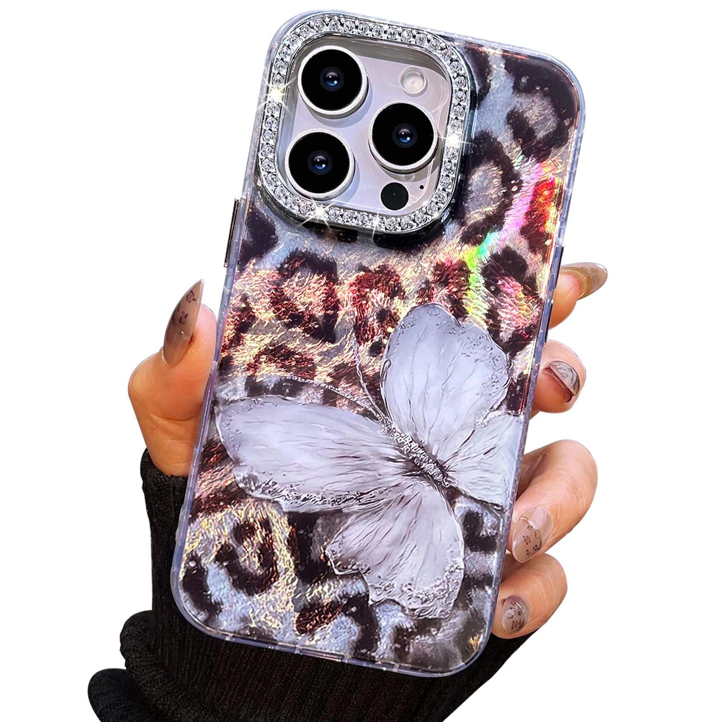 I-MGAE-IN-AR Compact Case for iPhone 16 Holographic Cloud Design,Cute Trendy Soft Slim TPU Shockproof Protective Phone Cases Cover for Women Girls Aesthetic Glitter WN420