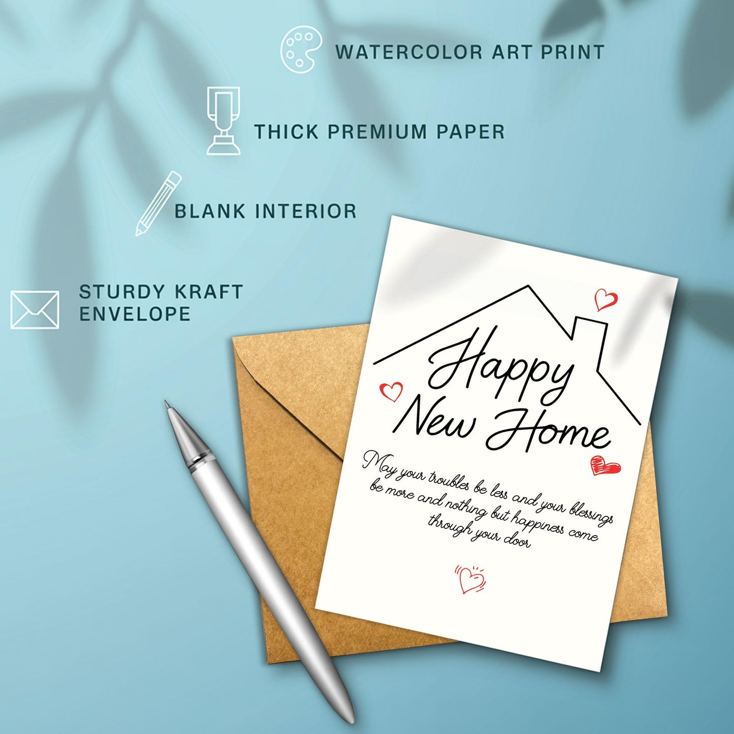 Congrats on Your New Home Housewarming Greeting with Gold Lettering and Key Design, Funny Congratulations Gift for New Homeowners, First-Time Buyers, Friends, Neighbors, Real Estate Clients Single 5.3''x8'' with Envelope BST326L