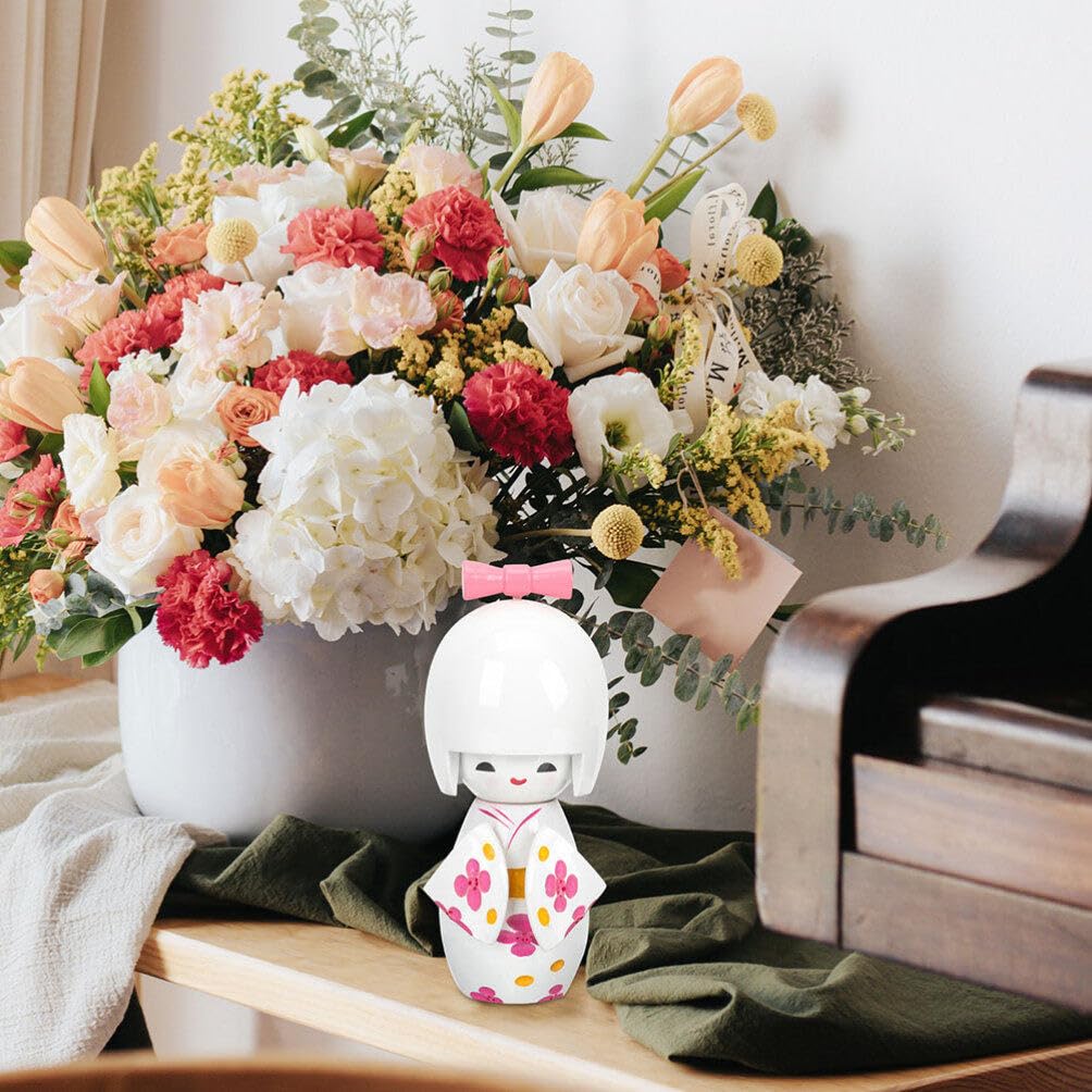 STOBAZA Japanese Kimono Doll Ornament 4.40In Collectible Figurine for Home Decor Tabletop Asian Style Decoration BST202