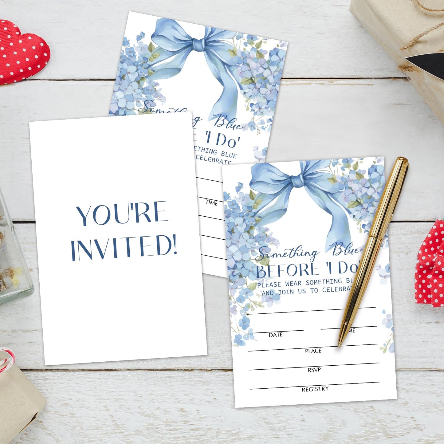 50 Years Anniversary Bridal Shower Invitations Cards, Set of 25 Gold Foil Floral Fill in Style 50th Year Wedding Invites Cards with Envelopes for Couples Marriage Party Supplies-T05 WN420