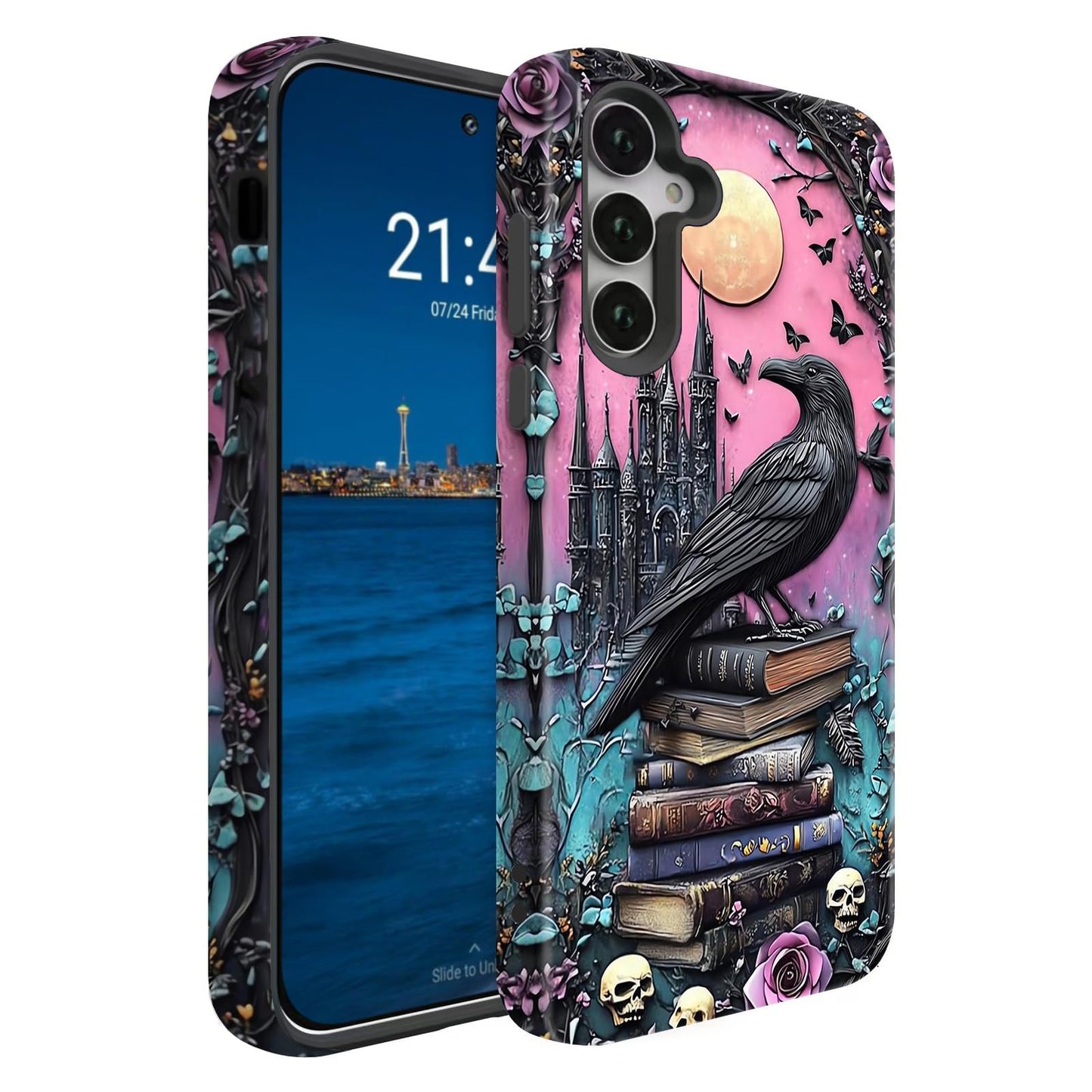 Compatible for Samsung Galaxy A15 5G Case, Dual Layer Heavy Duty 2 in 1 Shockproof Protective Phone Case,Burnt Wood American Flag WN420