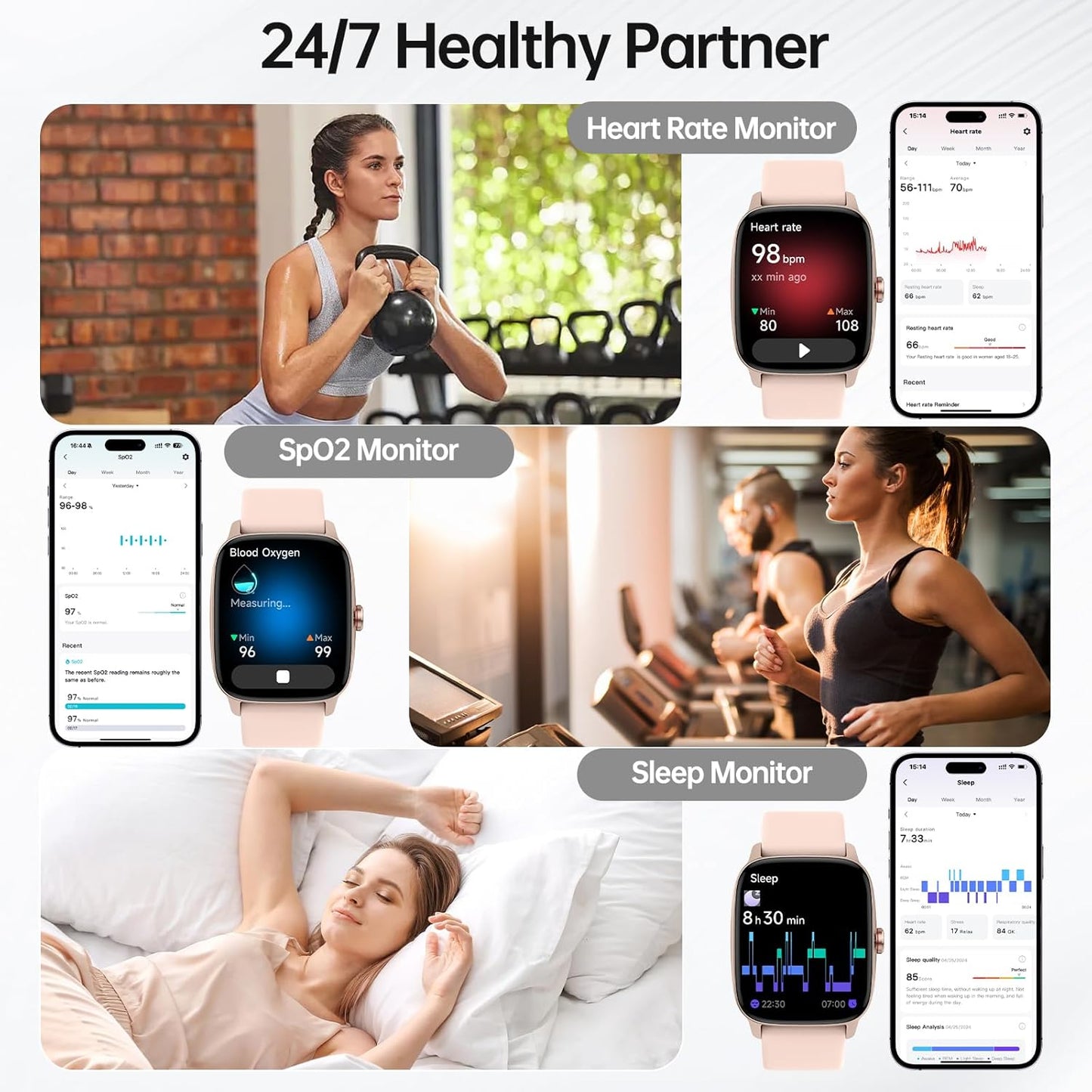 Smart Watch Your Sports Partner Pink 89