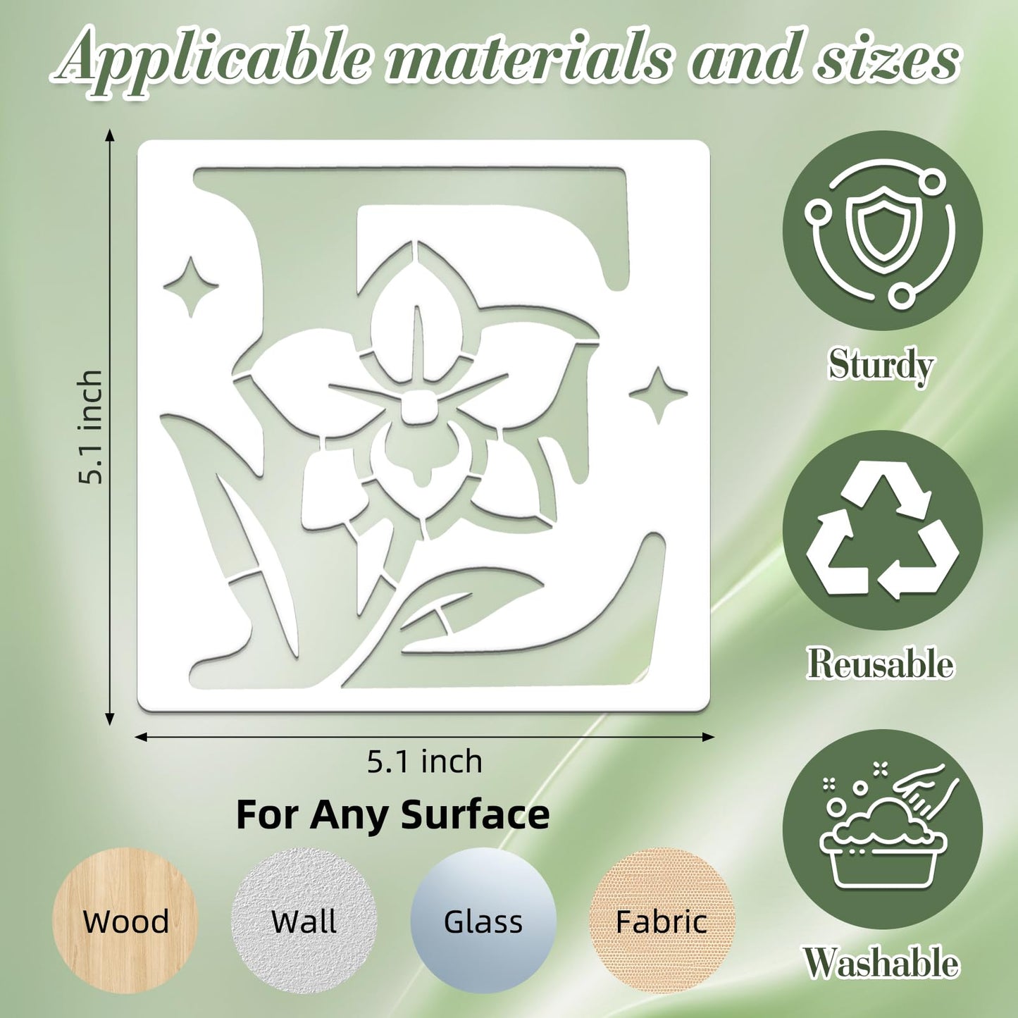 Letter Stencils for Crafts Reusable 42Pcs Number Stencils(5 Inch Font) | DIY Art Painting Stencil Furniture Decor Kit for Wood Embroidery Wall Silk Screen Journaling BST202