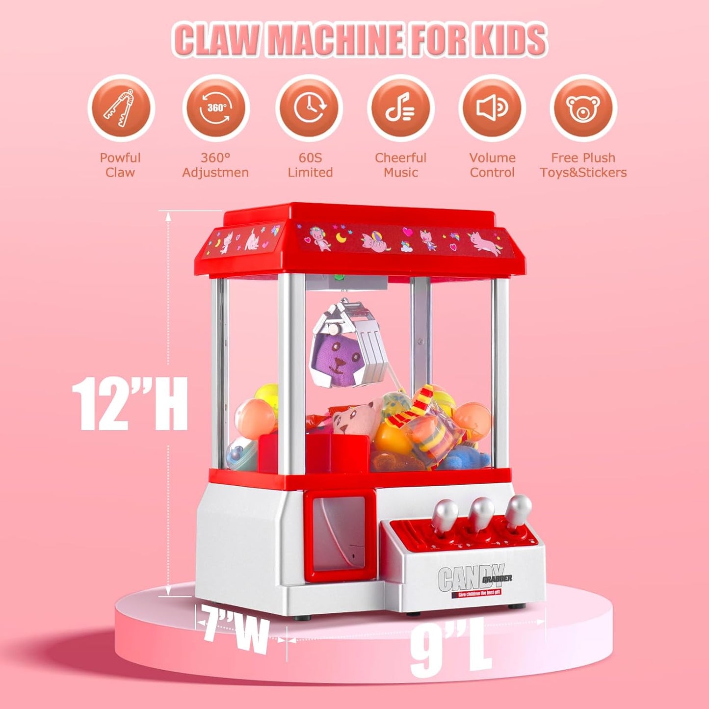 Candy Grabber Claw Machine for Kids Toy Mini Arcade Machine Candy Grabbe 84