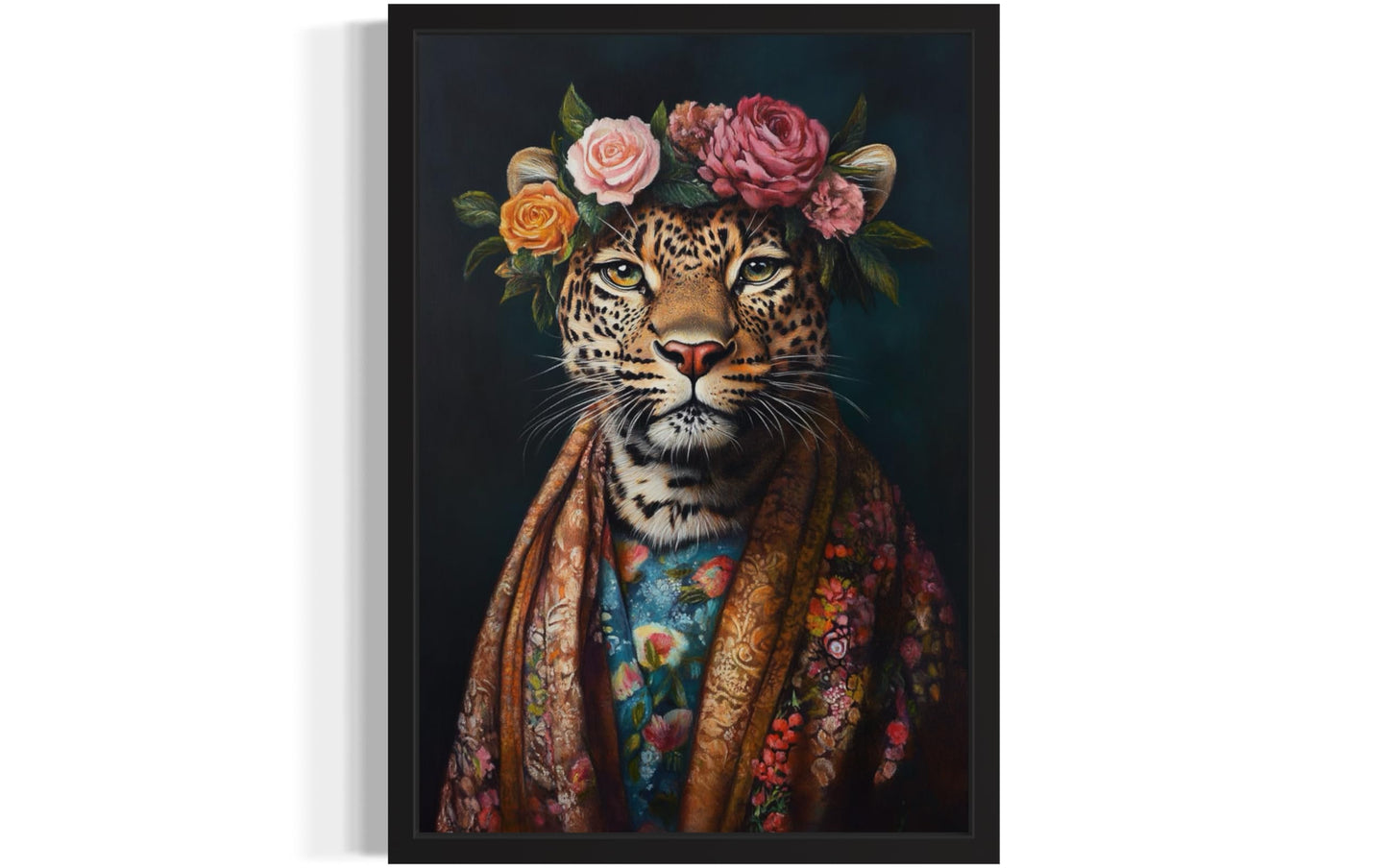 Moose Flower Head Unframed Wall Art Print Poster, Kimono Bathroom Dressing Room Decor Posters Prints for Restroom Home Picture Painting Artwork Gallery 7 (Moose, 16 x 20 inches, Unframed) BST220