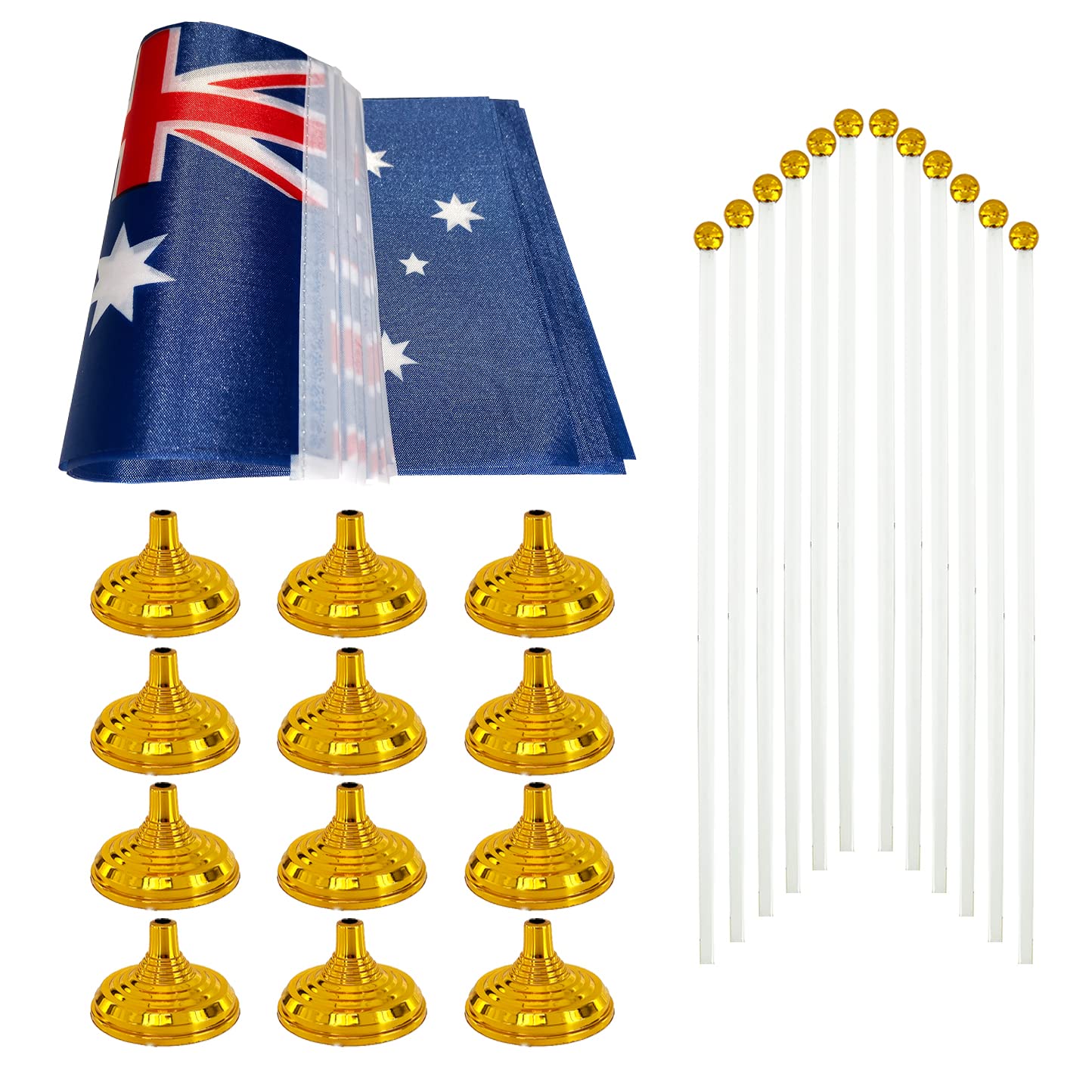 WXTWK 12 Pack Korea Flag Korean Desk Flag Small Mini Korean Table Flags With Stand Base,Home Office Festival Events Celebration Decorations BST202