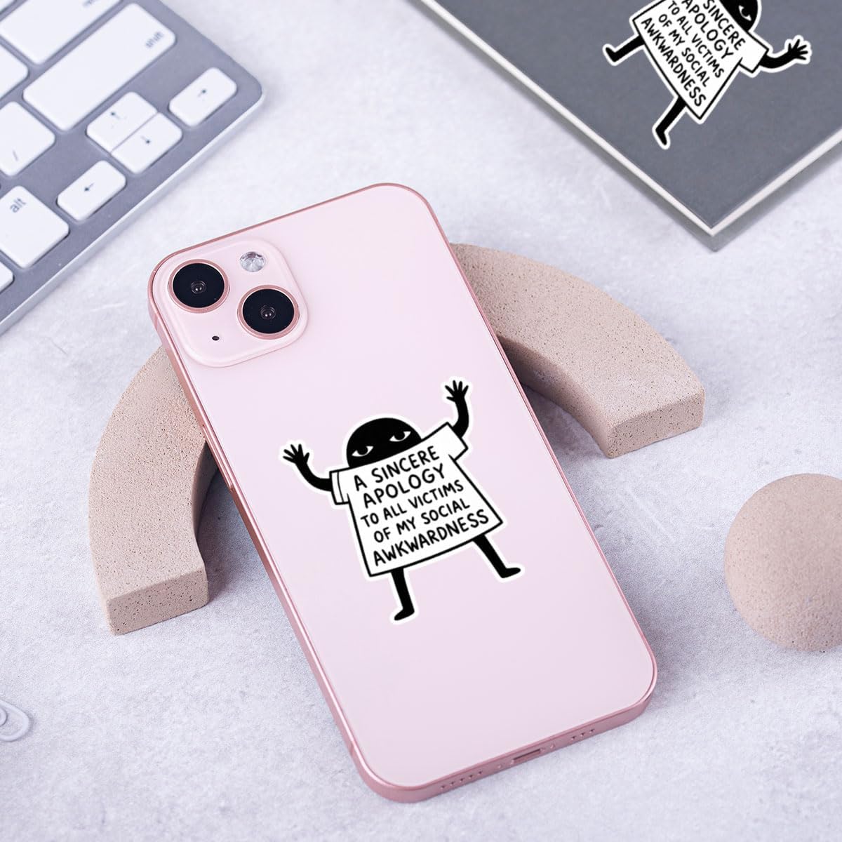 3 Pcs Social Awkwardness Vinyl Stickers – Funny Relatable Quote Decals for Introverts and Anxious Minds, Waterproof Sticker Pack for Laptop, Water Bottle, Journal, Mirror (S1, 2 inch) BST202