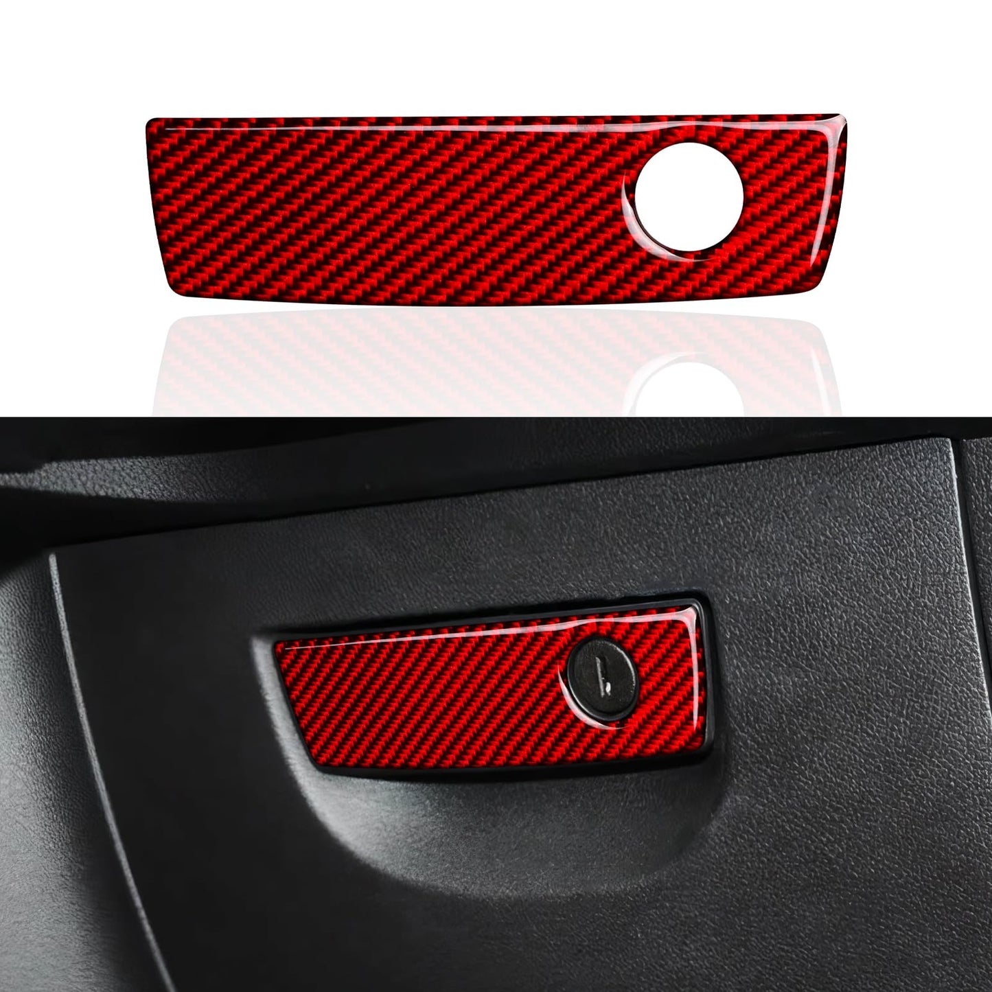 Car Gear Shift Lower Panel Sticker Carbon Fiber Decal Interior Trim Cover for Jeep Wrangler 2011 2012 2013 2014 2015 2016 2017 Accessories (Red) BST220