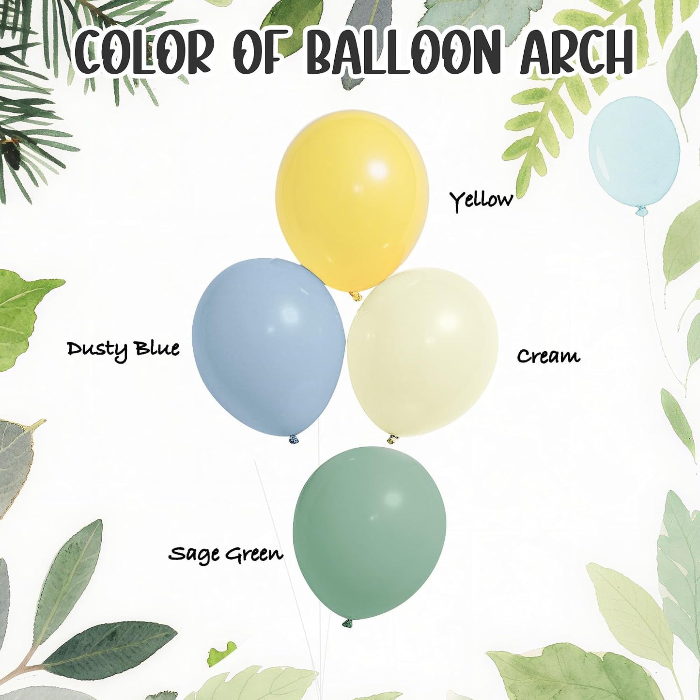 Bee Baby Shower for Boy Balloon Arch with Bee Foil Balloons 113 Pcs 18" 12" 10" Balloon Garland with Sage Green, Baby Blue, Honey Yellow & Sand White Arch for Bear Theme Party Decorations BST202