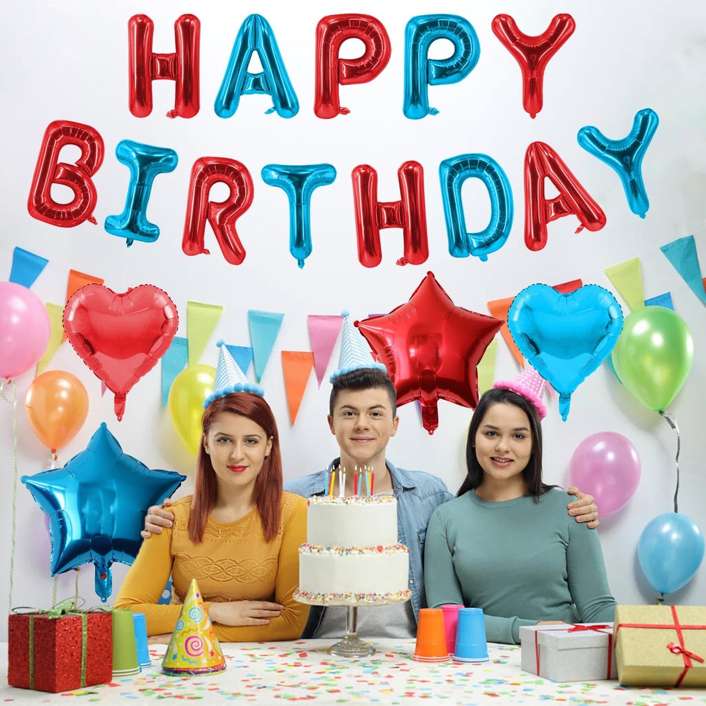 Green Happy Birthday Balloons Banner Foil Balloons Letters Banner Balloon for Green Themed Party Decoration Supplies Christmas Birthday Decoration Decor Ballons Arch Kits Party Balloon Set 15pcs BST326L