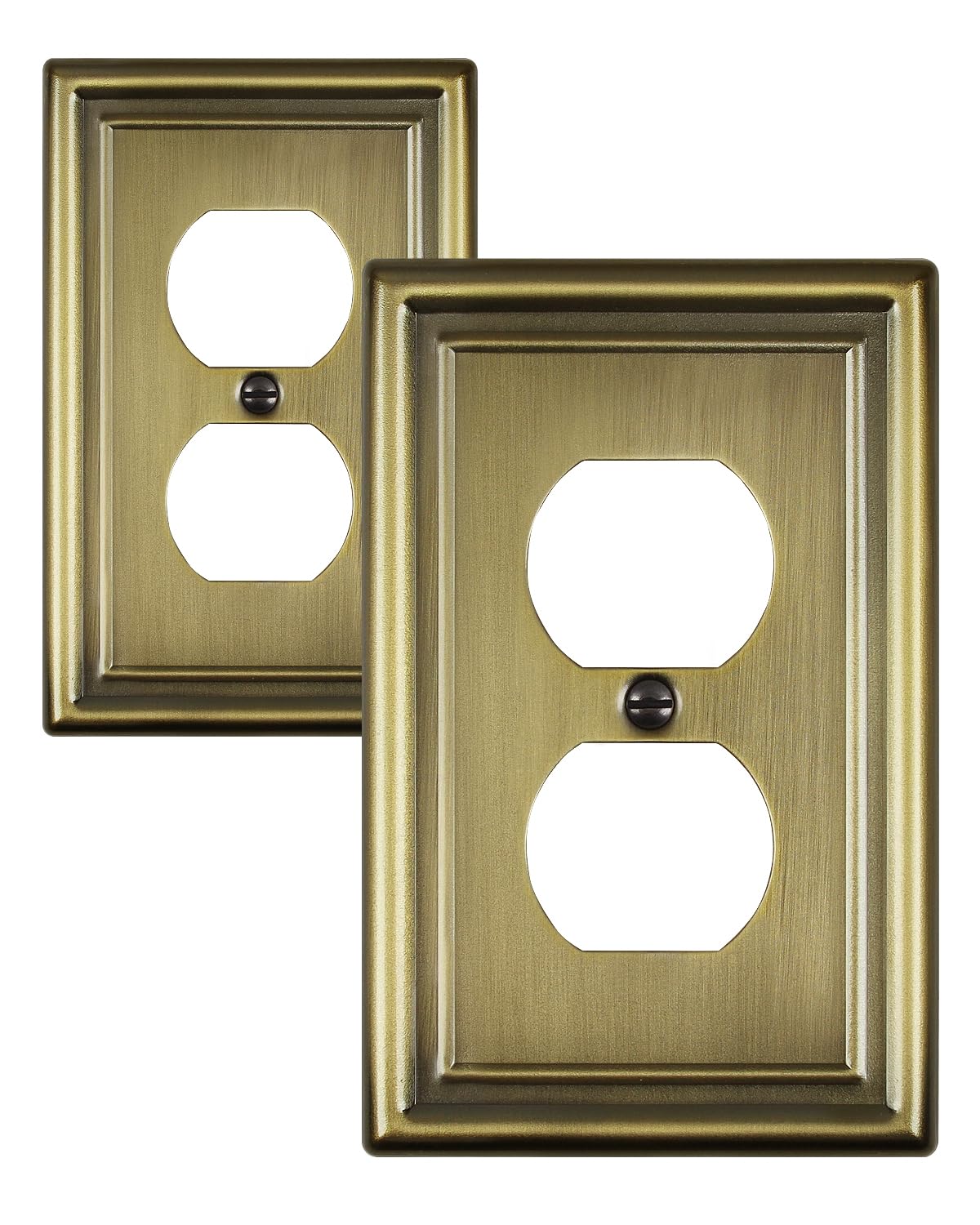 Decorative Metal Wall Plates, Switch Plates Outlet Covers (Off White/1 Decorator 4 Pack) WN420