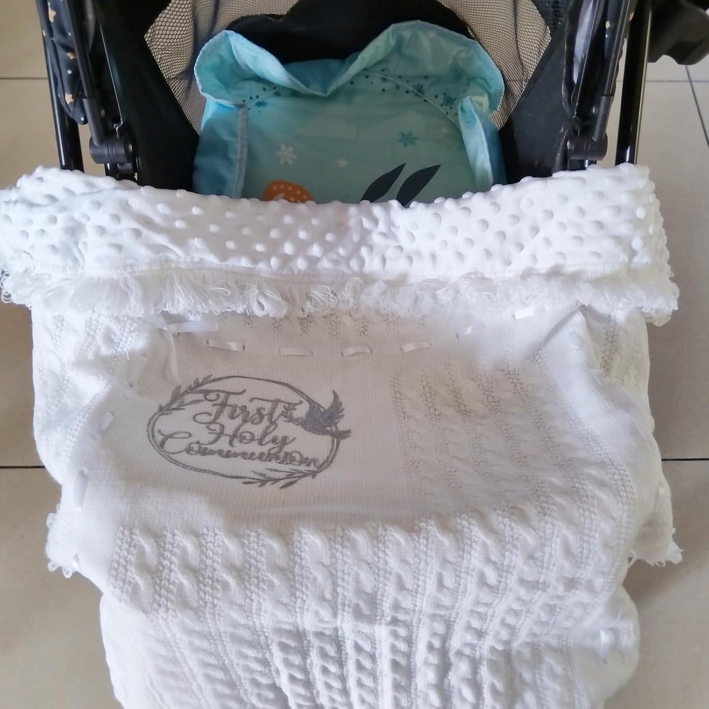 Baby Blanket White Baptism Gifts for Girl Boys First Communion Christening Christian Gifts for Kids White Soft Crochet Knitted Towel BST326H