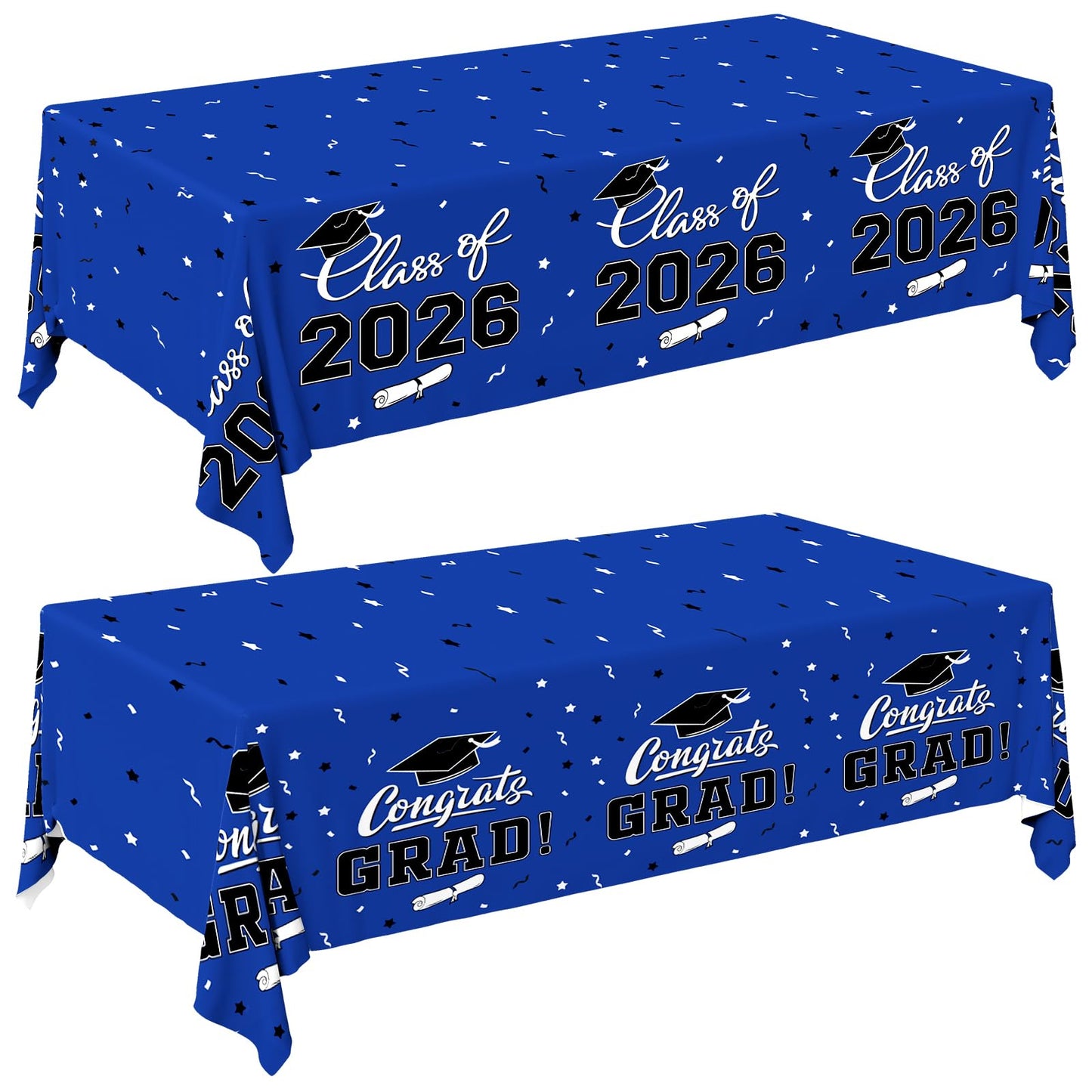 Gatherfun 2026 Graduation Decorations : 2-Pack Congrats Grad Disposable Tablecovers - Class of 2026 Red Themed Table Cloths, for Graduation Party Supplies & Graduation Backdrop, 54" X 108" BST326L