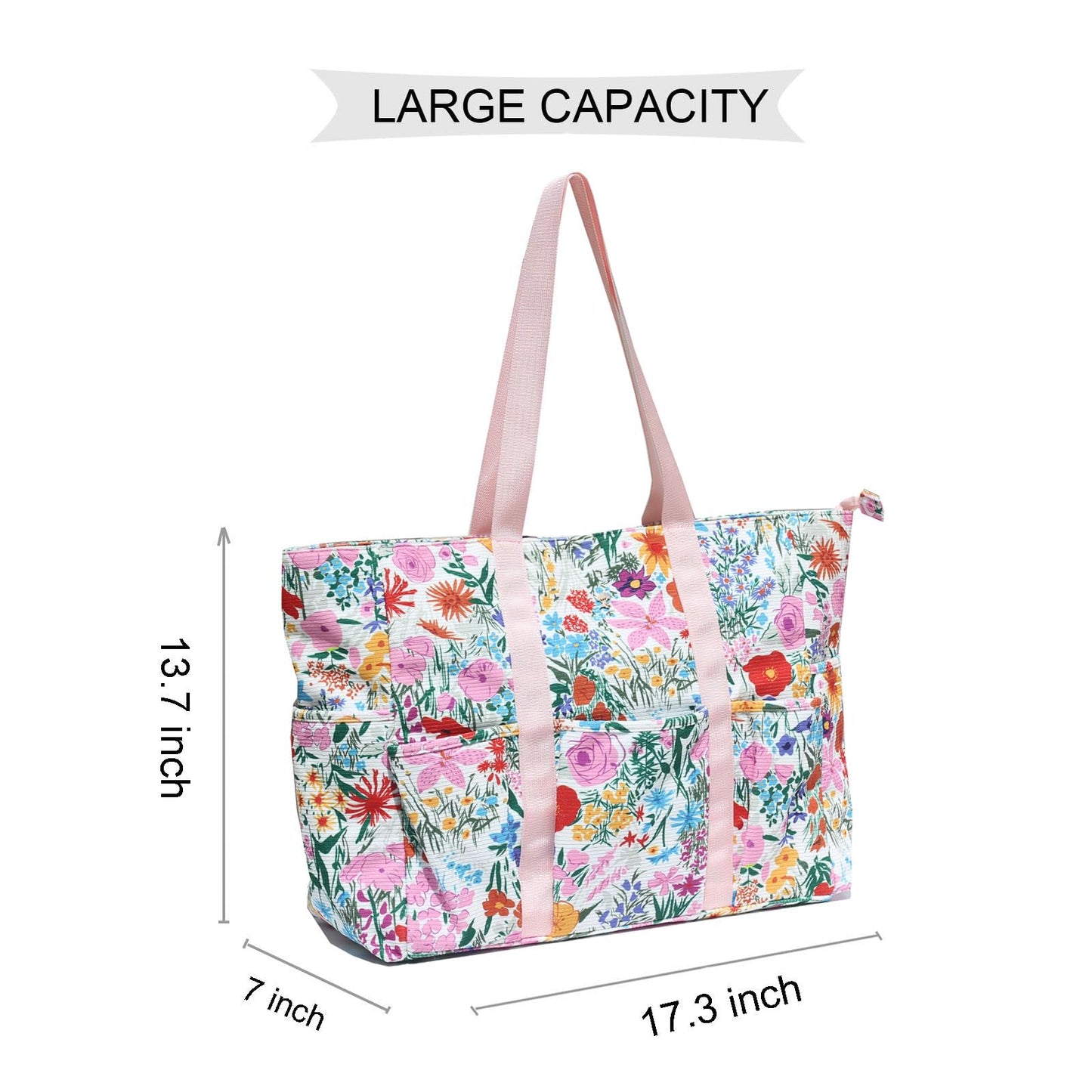 ESVAN Utility Tote Bag Weekender Duffle Bag with 13 Pockets - Perfect for Travel, Work, Gym, Beach, Teachers, and Nurses BST326H