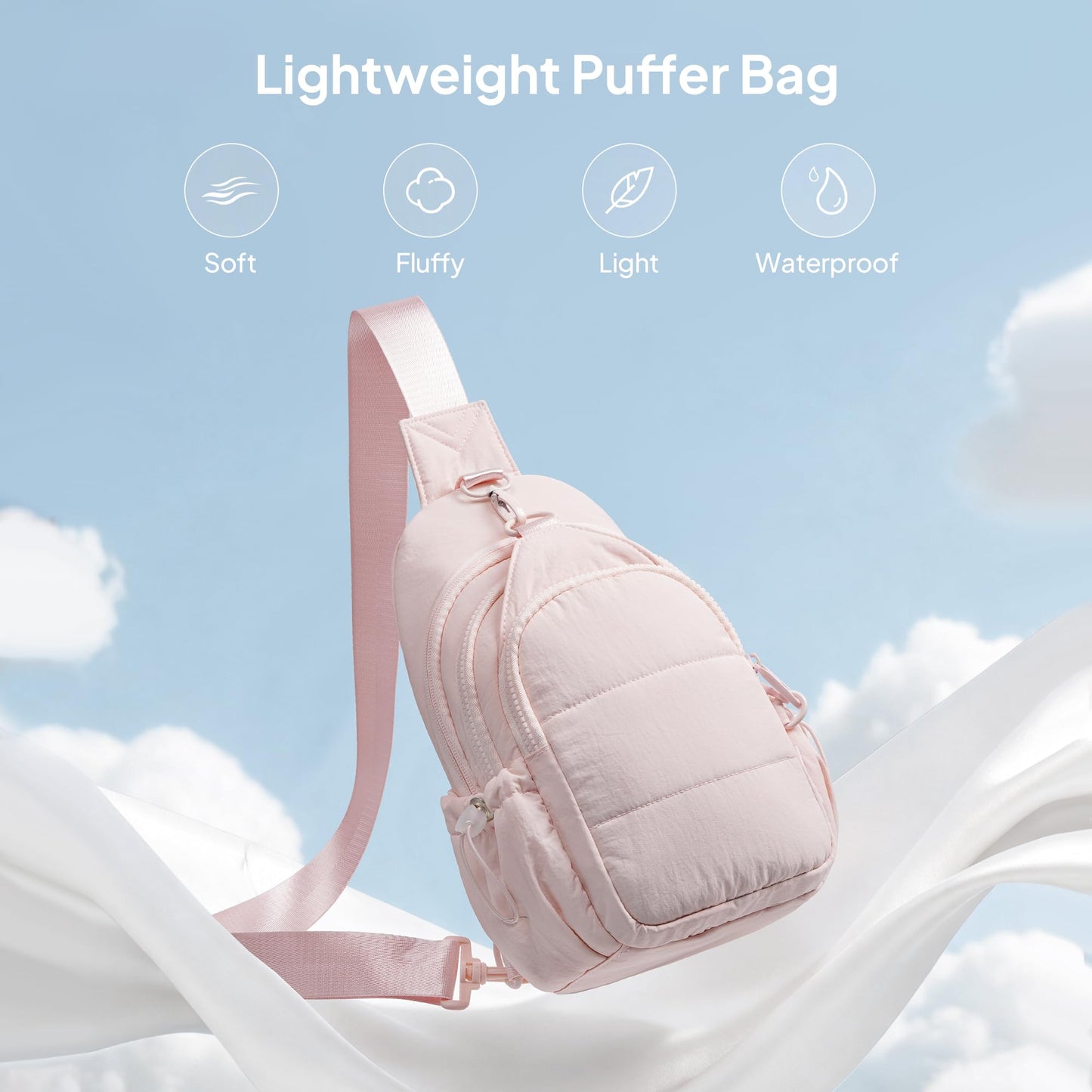 TOPEAST Sling Bag for Women, Anti-Theft Crossbody Bag with RFID Blocking & Small Water Bottle Holder for Travel BST202