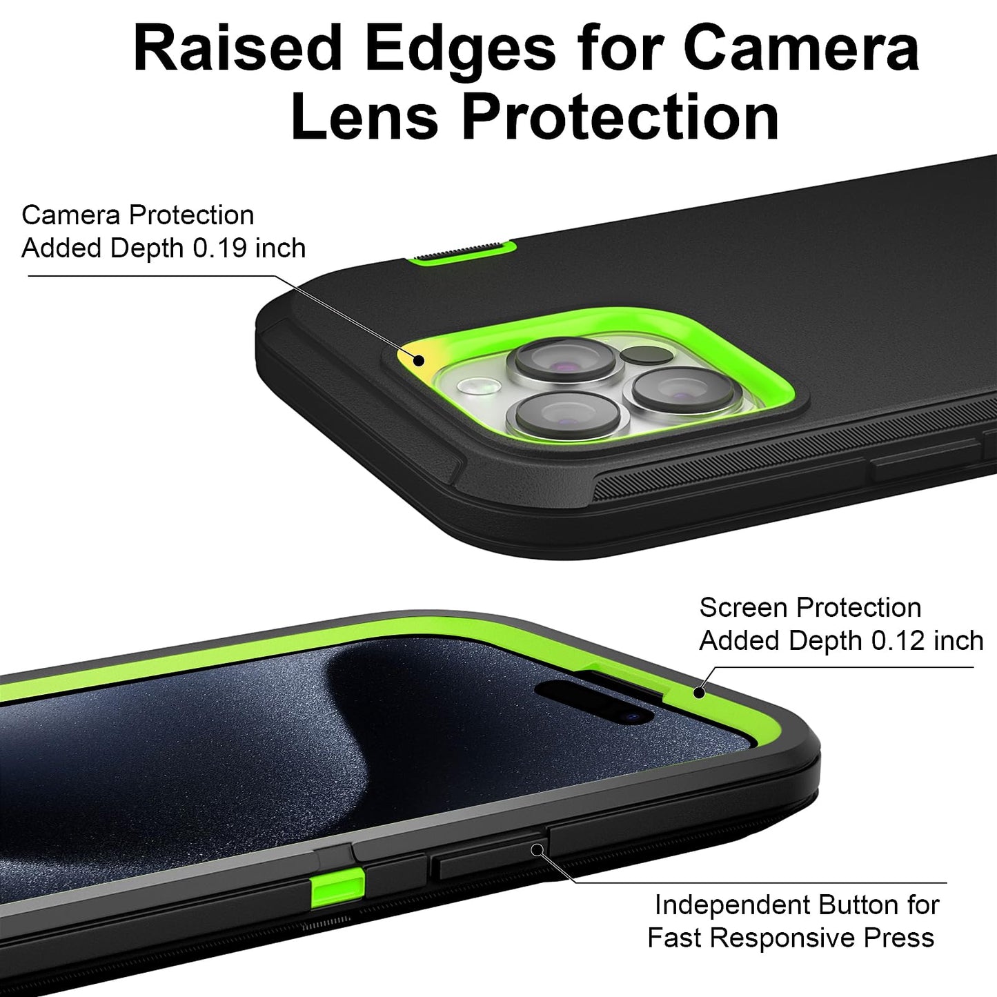 for iPhone 11 Case with Belt Clip Holster Kickstand & 2 Screen Protector, Full Protection Heavy Duty Phone Case, Shockproof Drop-Proof Durable Cover 6.1" [Black+Clip] WN420