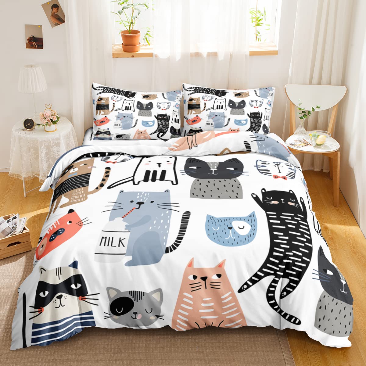 CVHOUSE Deer Hunting Duvet Cover Full Size,American Flag Bedding Set,Deer Theme Comforter for Boys Kids Teens,1 2 Pillowcases 3 Piece Full 79'x89' BST220