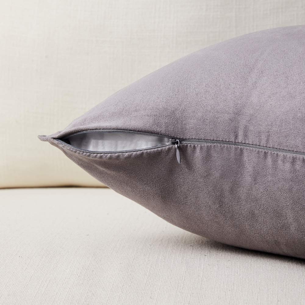 Fancy Homi 4 Packs Olive Green Decorative Throw Pillow Covers 18x18 inch, Super Soft Faux Suede Decor Square Pillow Covers 45x45 cm, Solid Cushion Cover for Couch Living Room Sofa Bedroom BST220